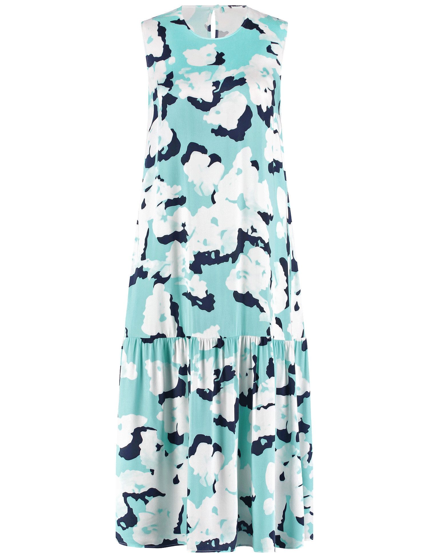 Taifun Midikleid – Ärmelloses Kleid mit All-Over-Print und Rundhalsausschnitt