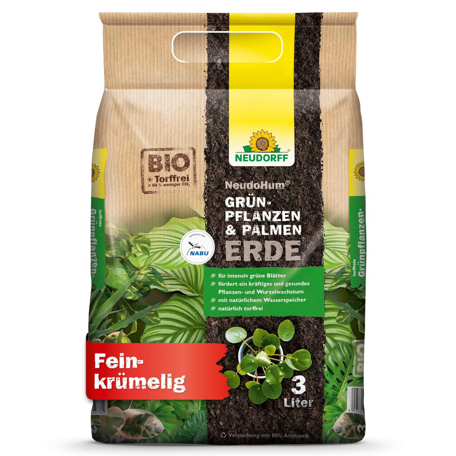 Neudorff Spezialerde NeudoHum Grünpflanzen & PalmenErde 3 Liter