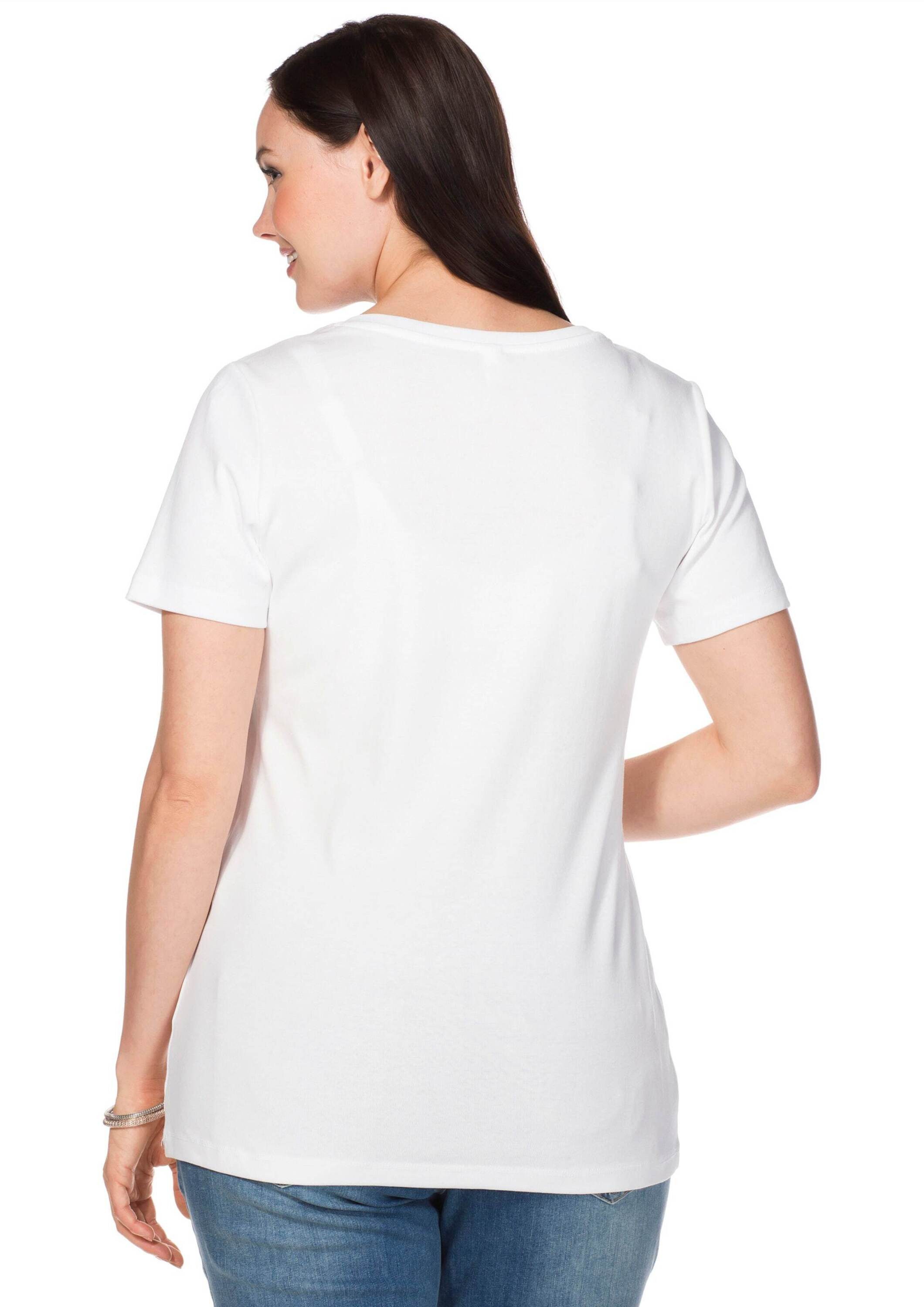 Sheego T-Shirt T-Shirt Kurzarm mit V-Ausschnitt günstig online kaufen