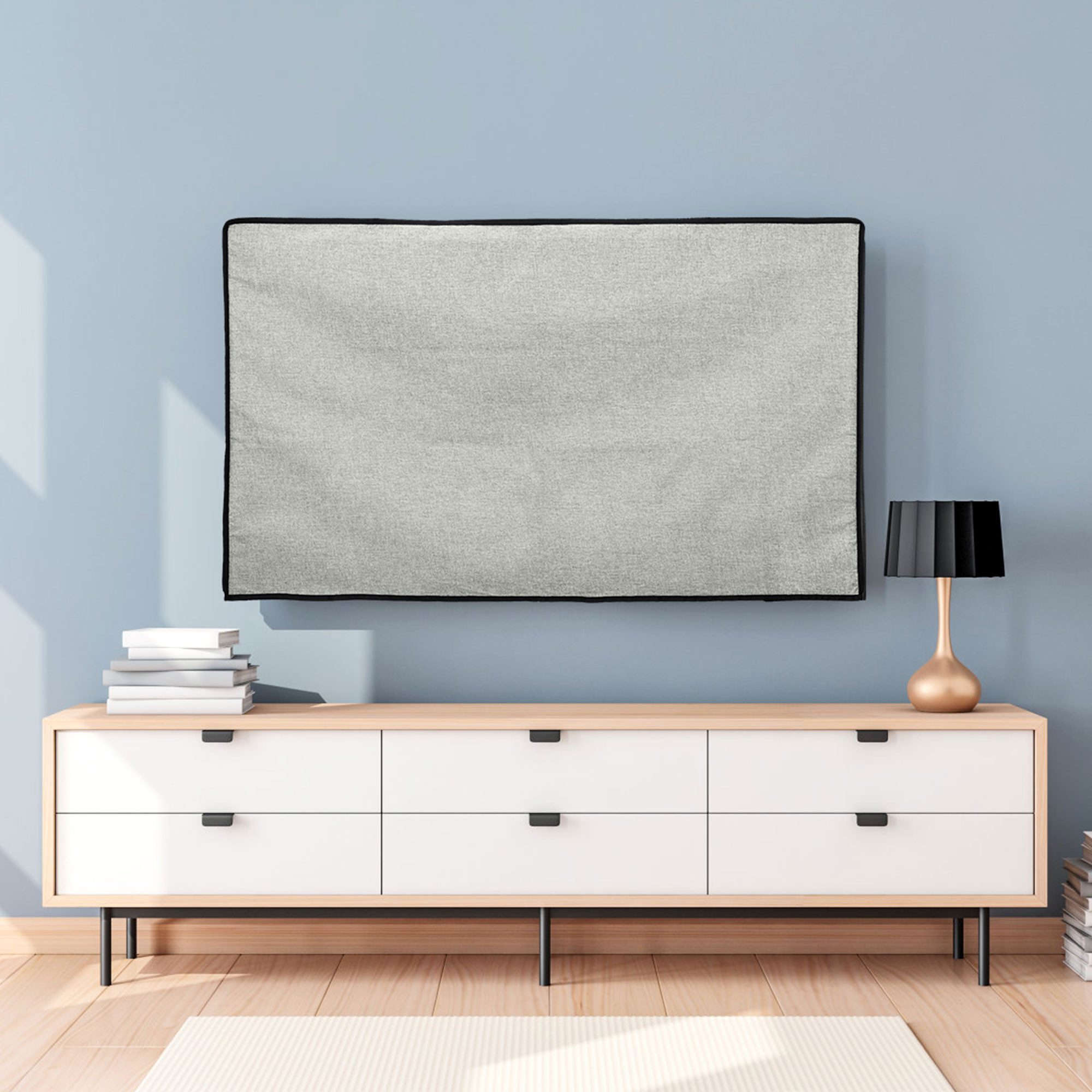 kwmobile Abdeckhaube Hülle für 40" TV, Case mit Eckenschutz Fingerring