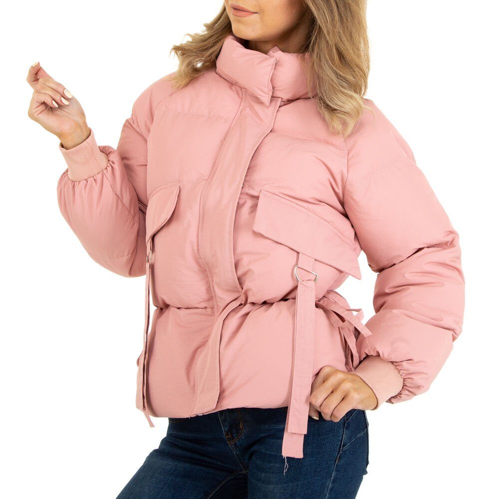 Ital-Design Winterjacke Damen Freizeit Gefüttert Winterjacke in Rosa