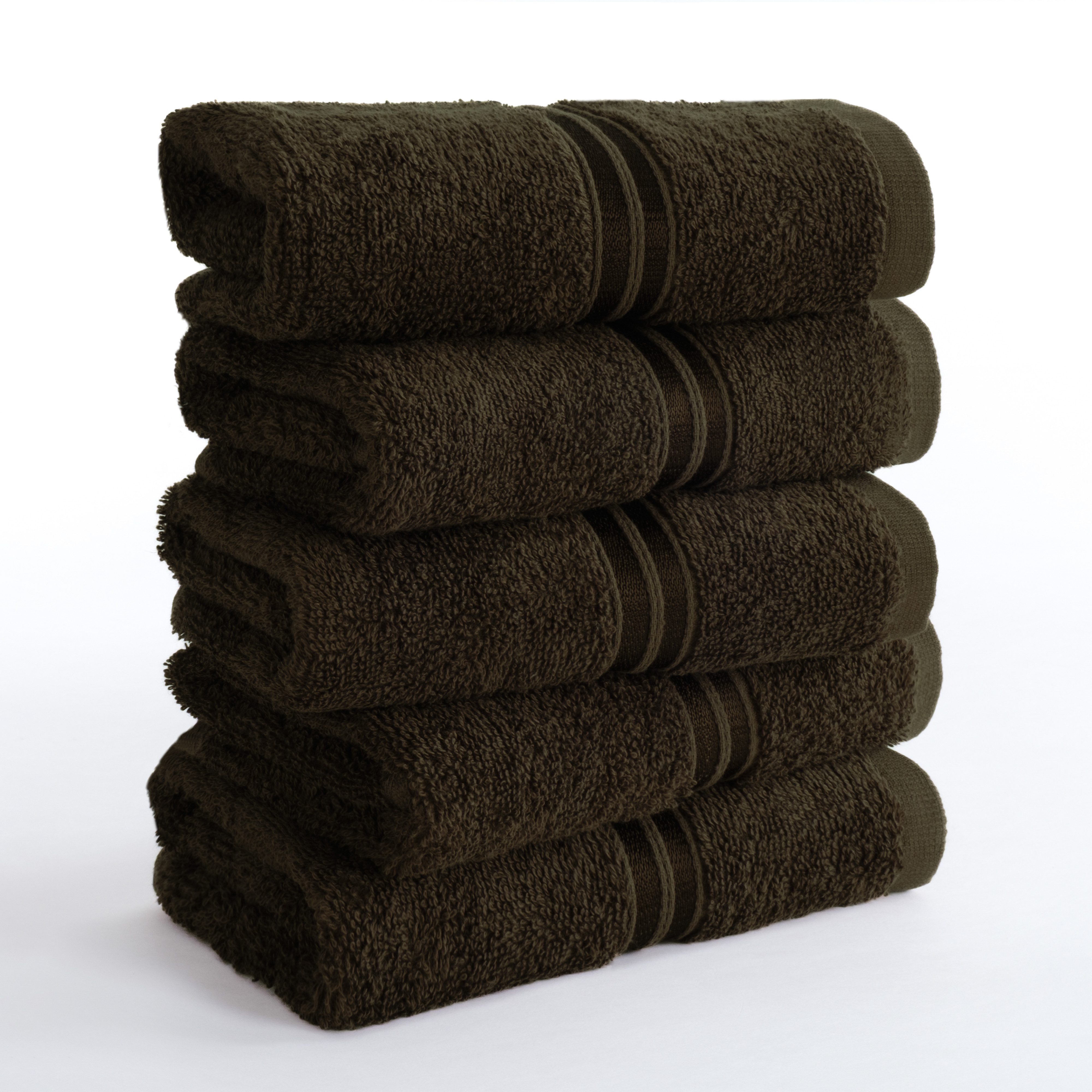 HAMMETEX Gästehandtücher 5er Set, 30x50 cm, weich & saugstark, 100% Baumwolle, Frottier (5-St), mit Bordüre, einfarbig, Schlaufe, 100% Baumwolle Frottee