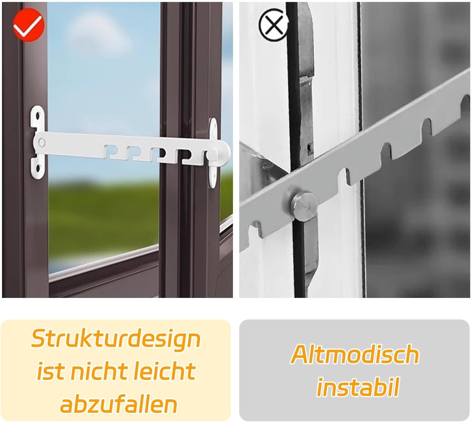 FELIXLEO Fensterstopper Fenster Kipp Regler Ohne Fensterfeststeller UV Feuchtigkeitsbeständig., (1-tlg) – Bild 5 von 5