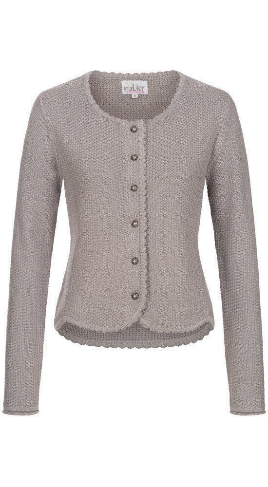 Trachtenstrickjacke Strickjacke Langarm Yvonne in Silber von Nübler
