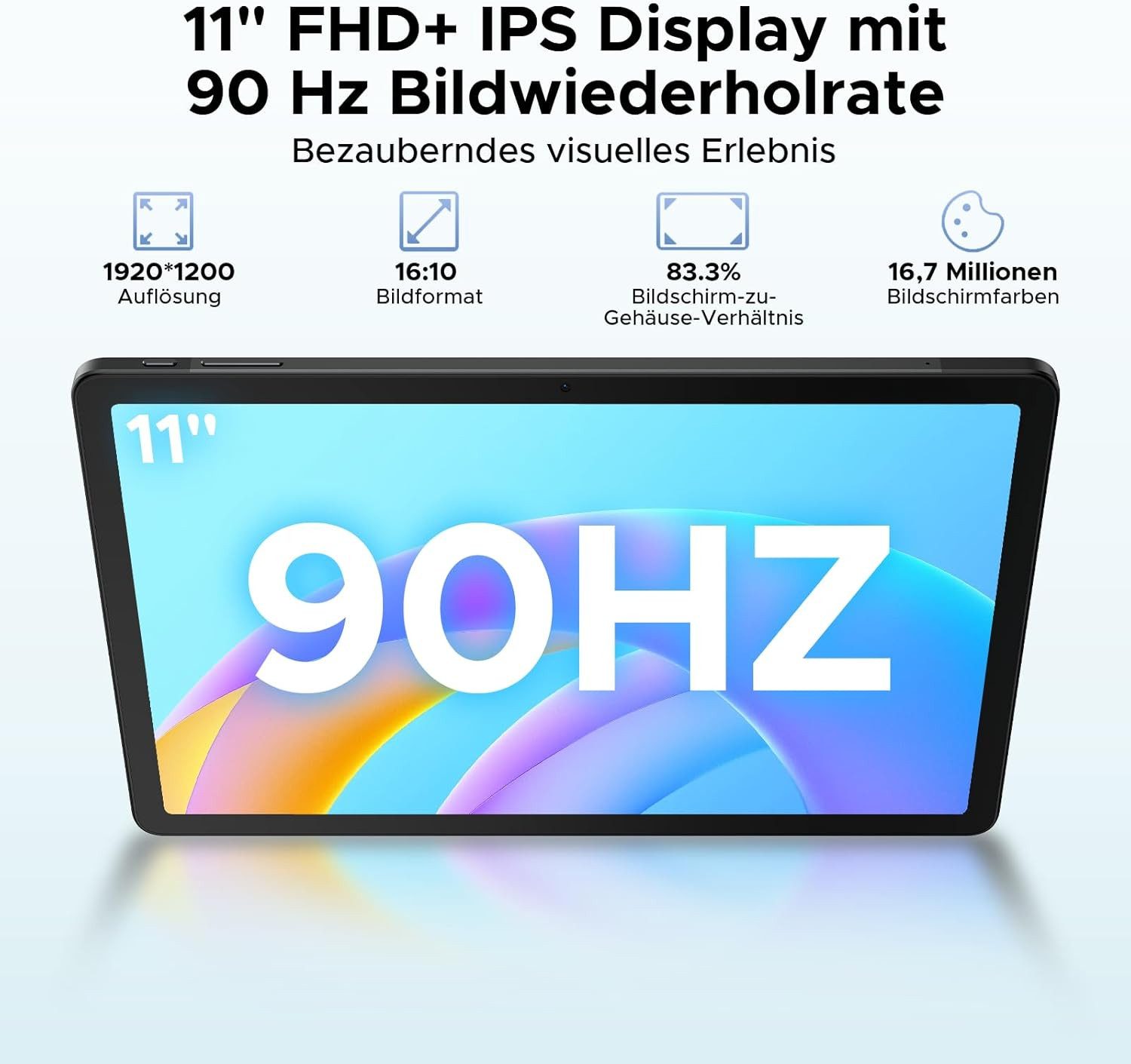 Zevelora Helio G100 Octa Core 8 GB RAM 90Hz FHD+ Gemini AI 8000mAh Gaming Tablet (11", 256 GB, Android 15, 4G LTE, Ultimatives Entertainment- und Gaming-Gerät für Arbeit und Freizeit)