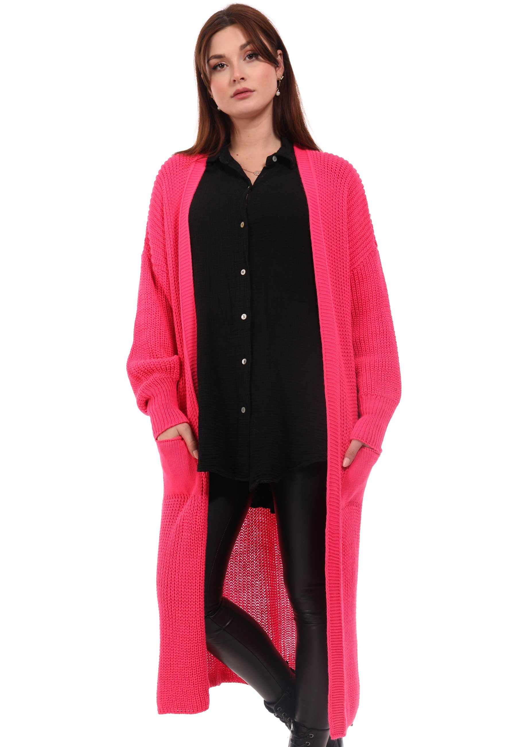 YC Fashion & Style Strickmantel Cardigan Strickjacke Casual verschlusslos Jacke One Size (1-tlg) Oversize Strickmantel mit Taschen