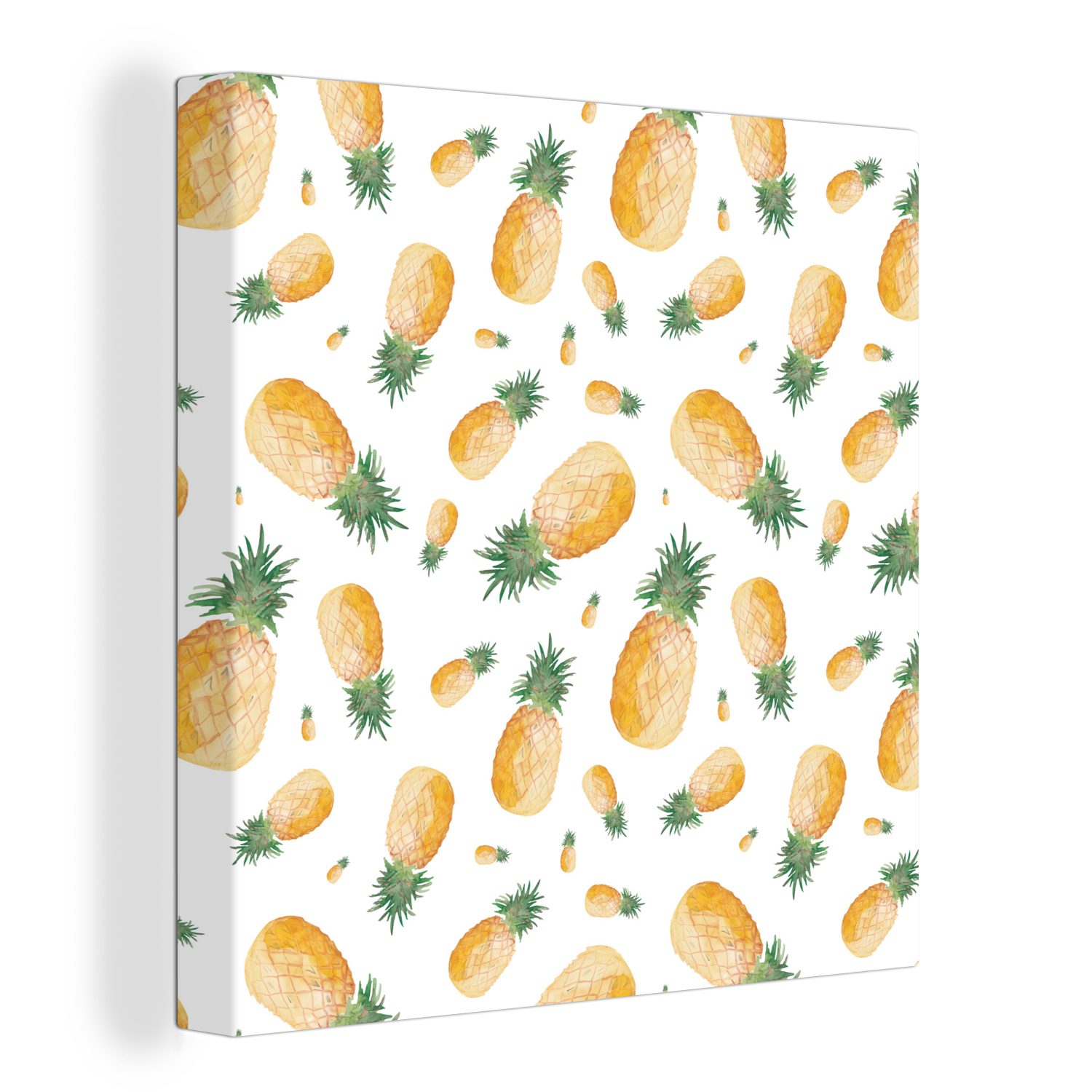 OneMillionCanvasses® Leinwandbild Ananas - Obst - Design, (1 St), Leinwand Bilder für Wohnzimmer Schlafzimmer