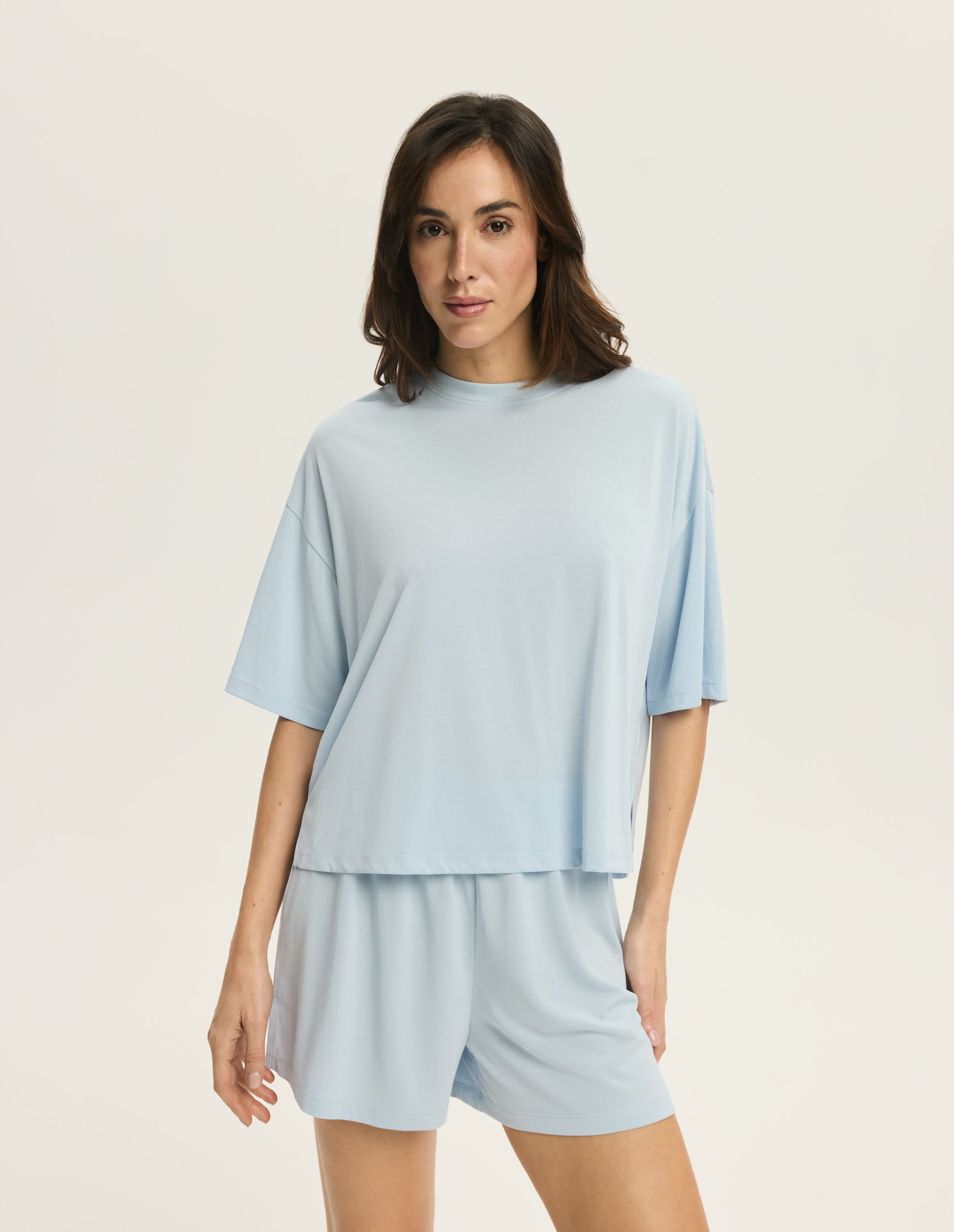 ESOTIQ Blusenshirt Boxy-T-Shirt aus Modal mit weiten Halbärmeln. Ruth