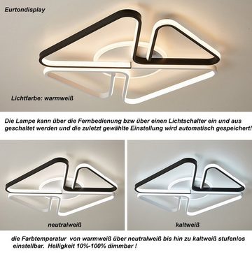 Euroton LED Deckenleuchte LED Deckenleuchte Deckenlampe Fernbedienung Farbton steuerbar dimmbar, LED fest integriert, Deckenleuchte mit Fernbedienung Helligkeit: Dunkel-Hell, 10%-100% dimmbar. Lichtfarbe: kaltweiß-neutalweiß -warmweiß, 7000k-3000k stufenlos.