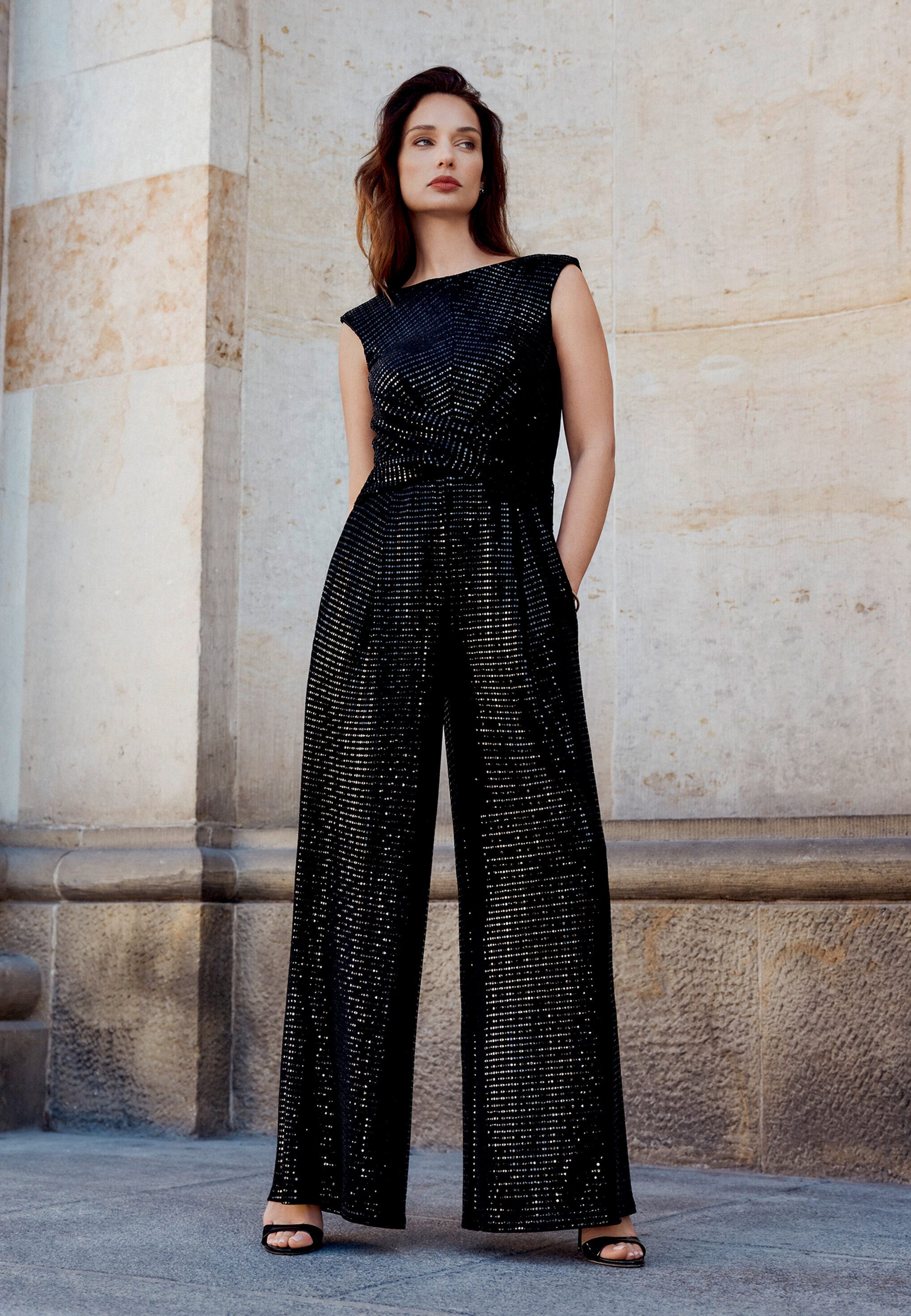 Vera Mont Overall Damen im Glitzer-Look (1-tlg)