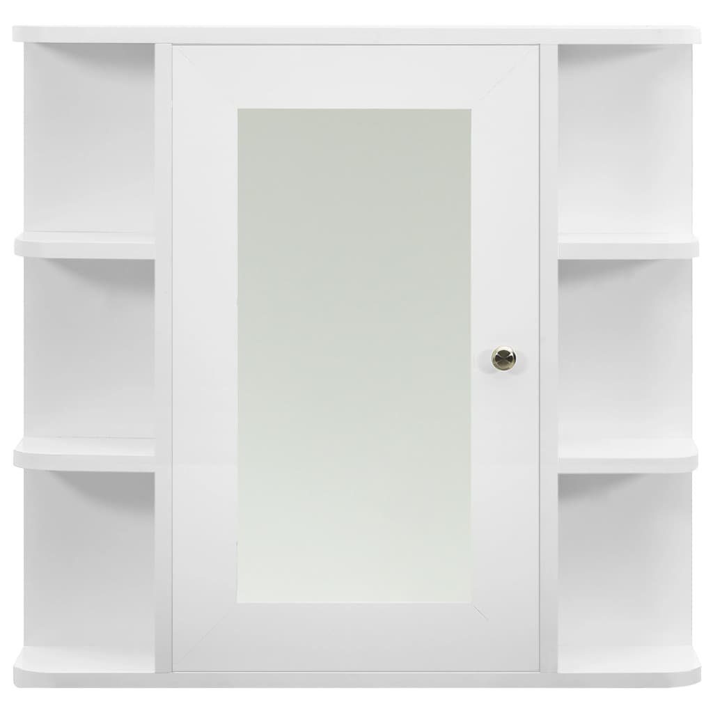 Bad-Spiegelschrank MDF (1-St) Weiß cm Badezimmerspiegelschrank 66x17x63 vidaXL
