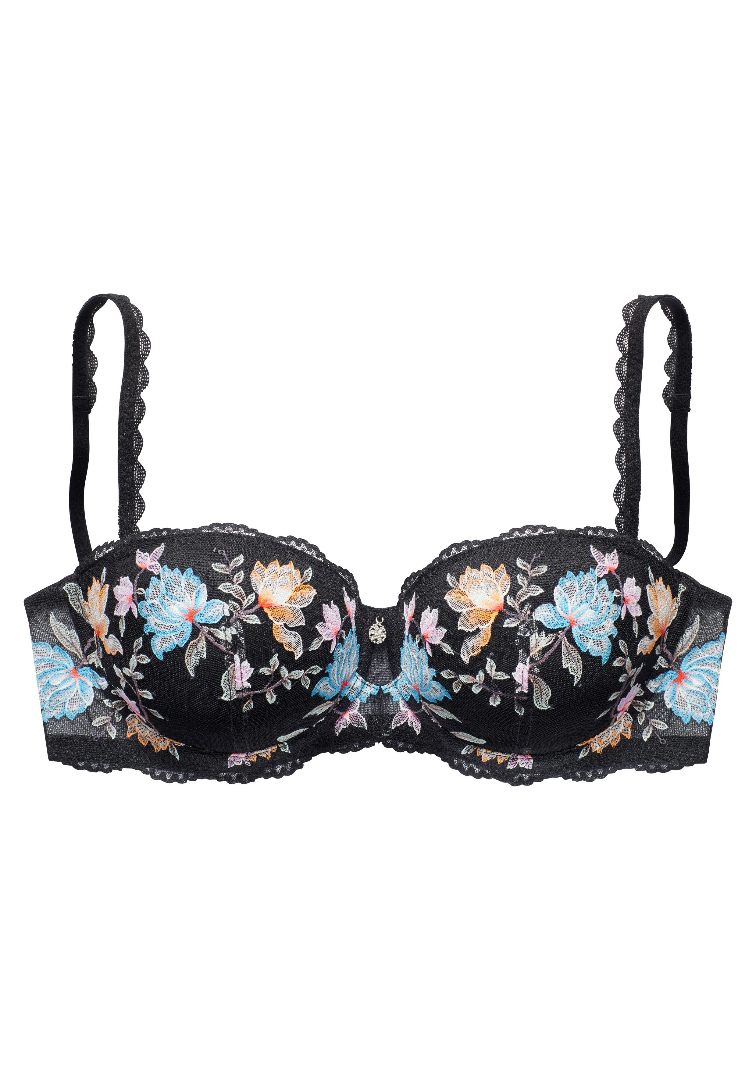 Vivance Balconette-BH mit Bügel & Push-up-Kissen, mit schöner, floraler Spitze, sexy Dessous