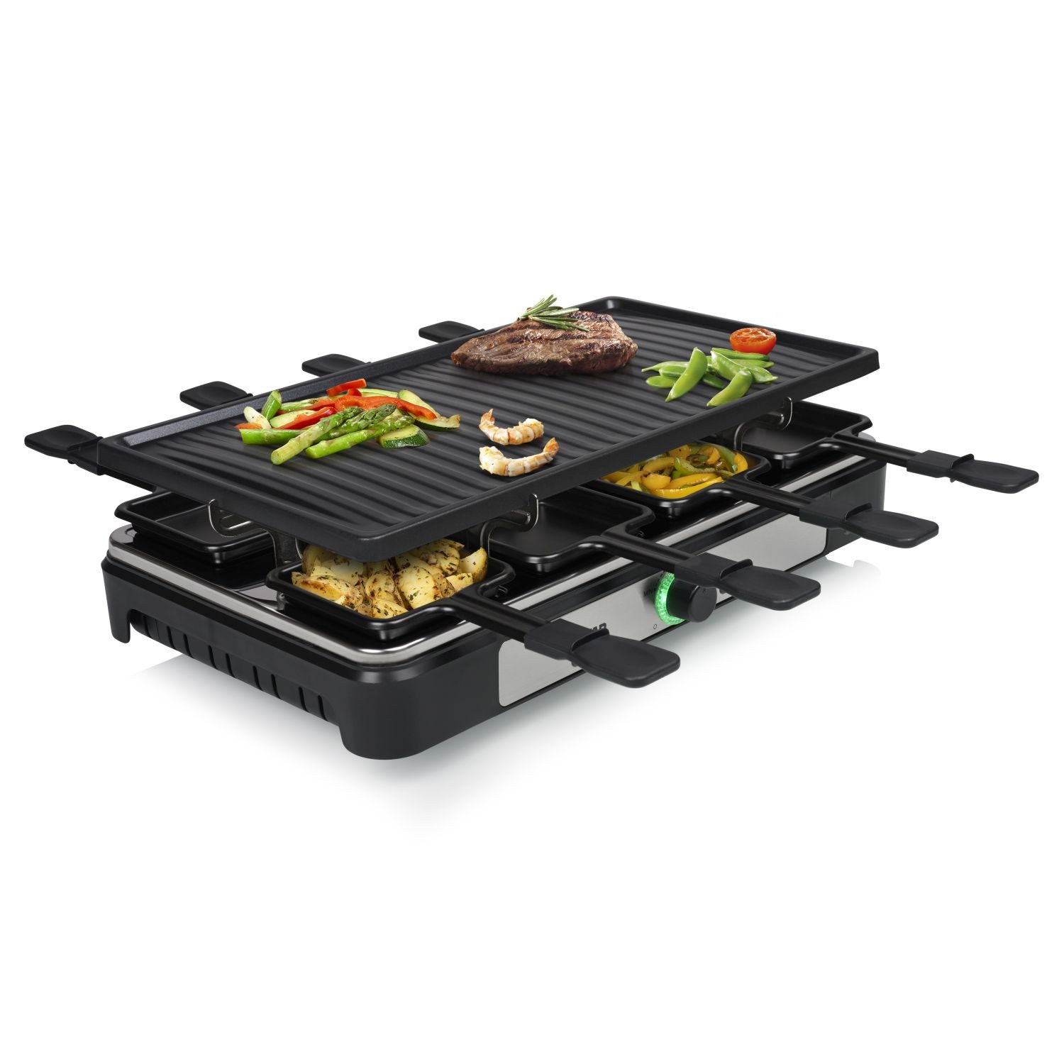 Tristar Raclette Tristar RA-2746 Raclette - Große Backfläche - Bis zu 8 Personen, Geeignet für 8 Personen – Regelbarer Thermostat