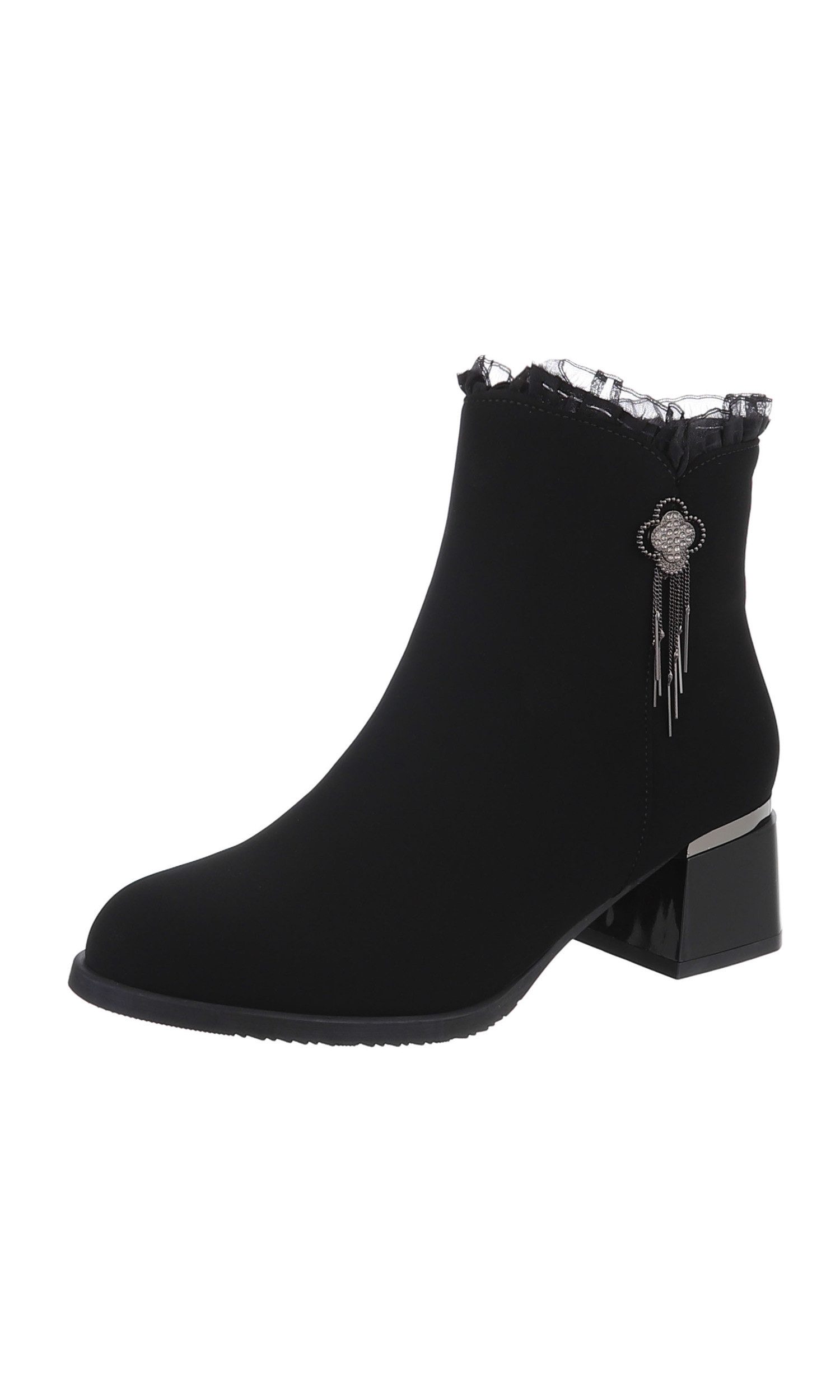 Ital-Design Damen Elegant Stiefelette (84633902) Blockabsatz Klassische Stiefeletten in Schwarz – Bild 5 von 5
