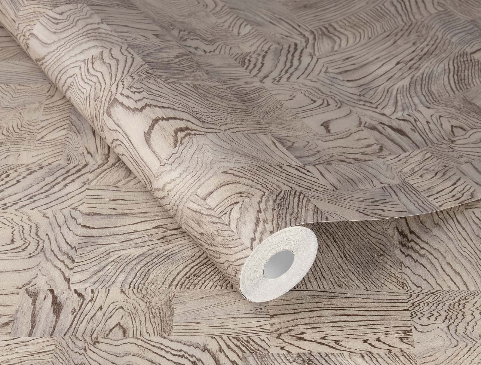 Vliestapete Geometrisch Vierecke Holz Optik Beige Grau 751635 African Queen 3