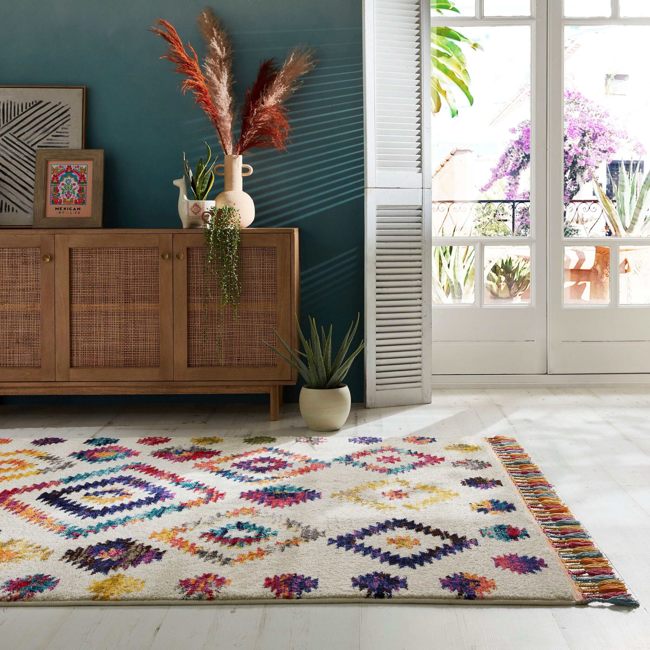 FLAIR RUGS Hochflor-Teppich Bohemia, rechteckig, Höhe: 20 mm, in farbenfroher Shaggy Berber-Optik – Bild 2 von 5