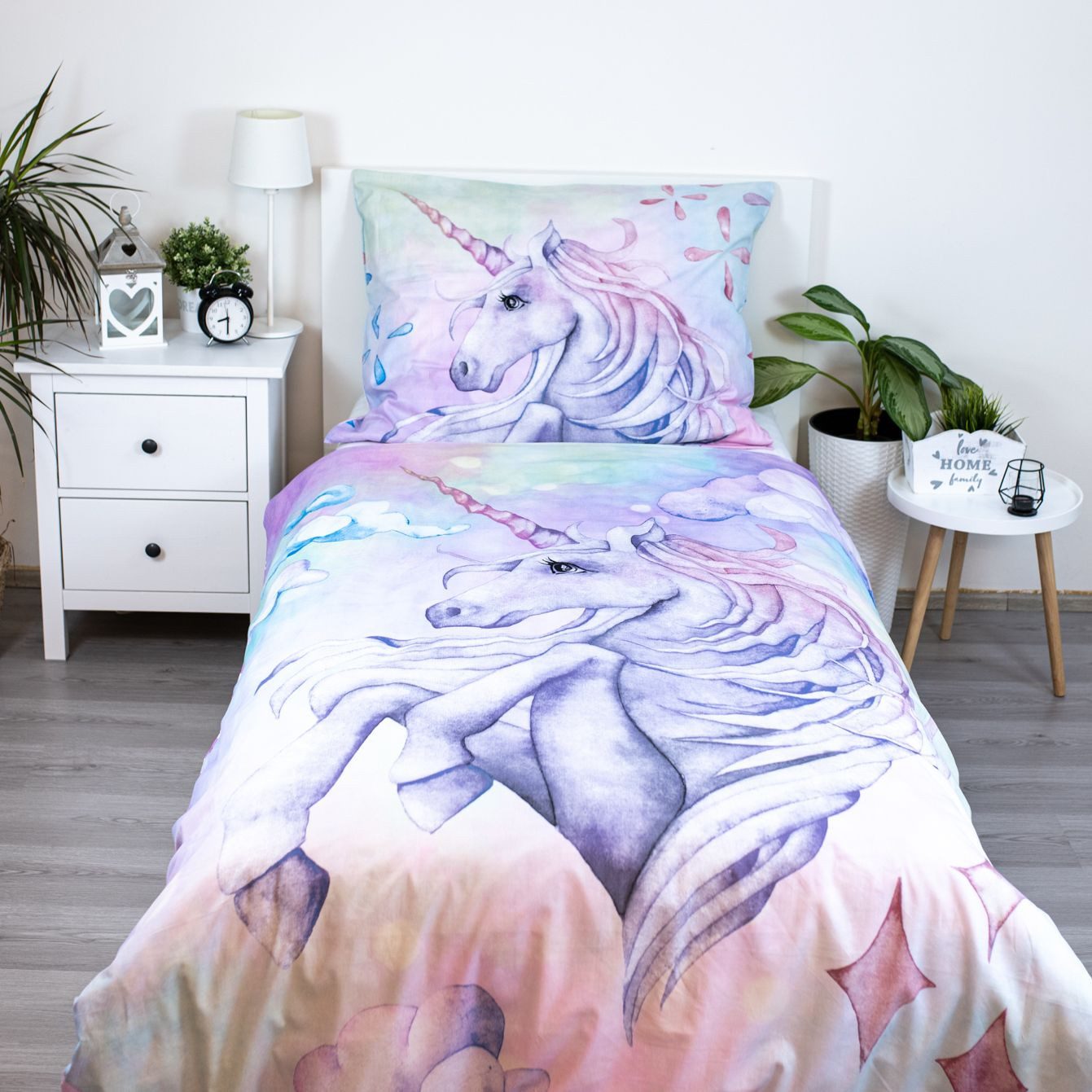 unicorn Kinderbettwäsche Kuschelige Bettwäsche Baumwolle, 140x200 cm & 70x9 günstig online kaufen