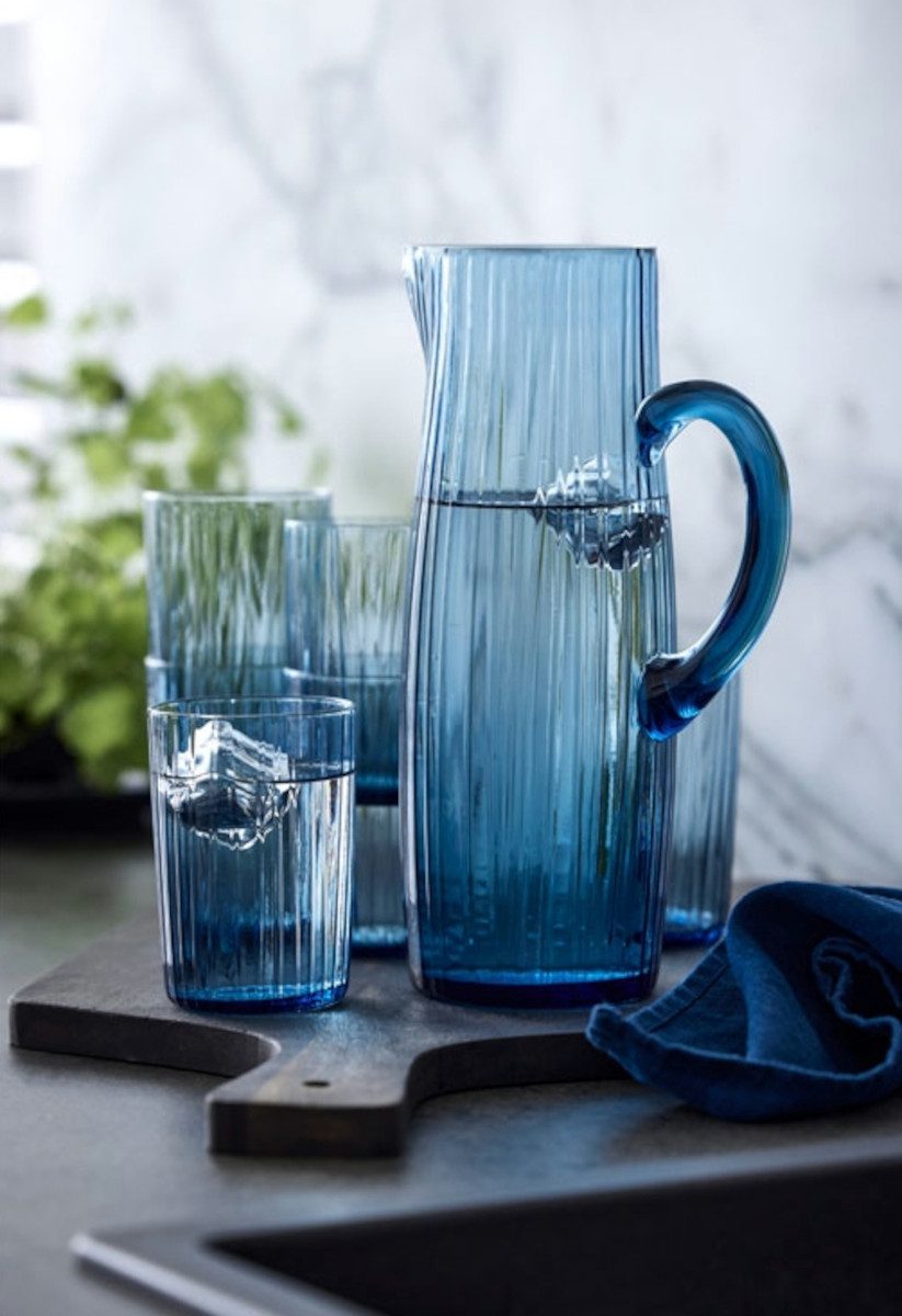 Bitz Gläser-Set Kusintha Wasserglas blau 280ml Set 4tlg, Glas, Wasserglas Kusintha 28 cl 4 Stck Blau