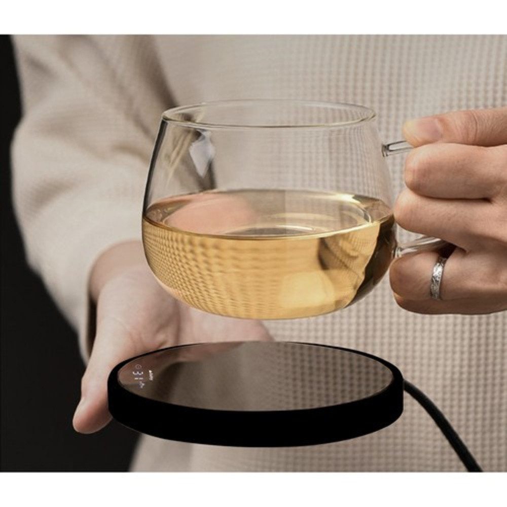 Ruhhy Becherhalter Elektroheizung Teewärmer, (Spar-Set, 1-St., Getränkewärmer), Teeheizgerät Becher Löffel Deckel