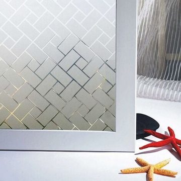 Lubgitsr Aufkleber Fensterfolie Geometrie Milchglasfolie Sichtschutz Sichtschutzfolie, (1tlg)