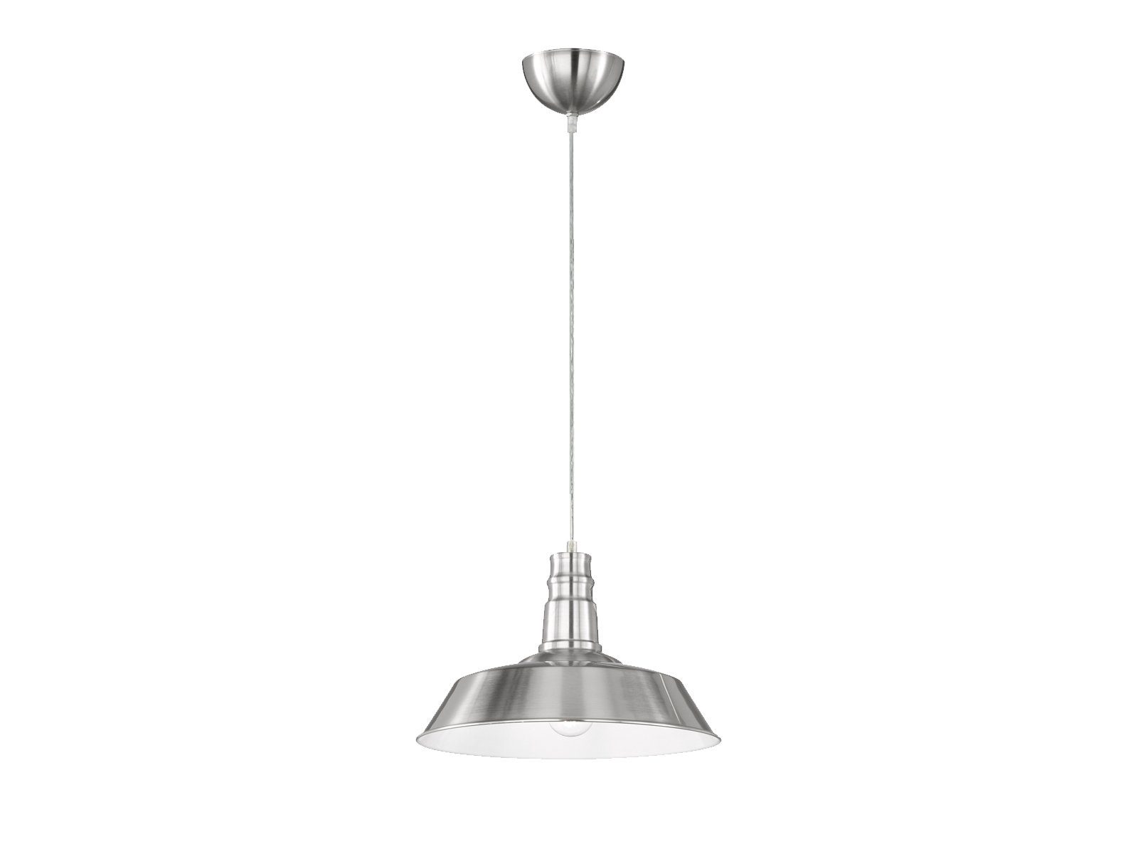Reality Leuchten LED Pendelleuchte, LED wechselbar, Warmweiß, Fabrik-lampe im Industrie-design hängend über Esstisch Silber, Ø36cm