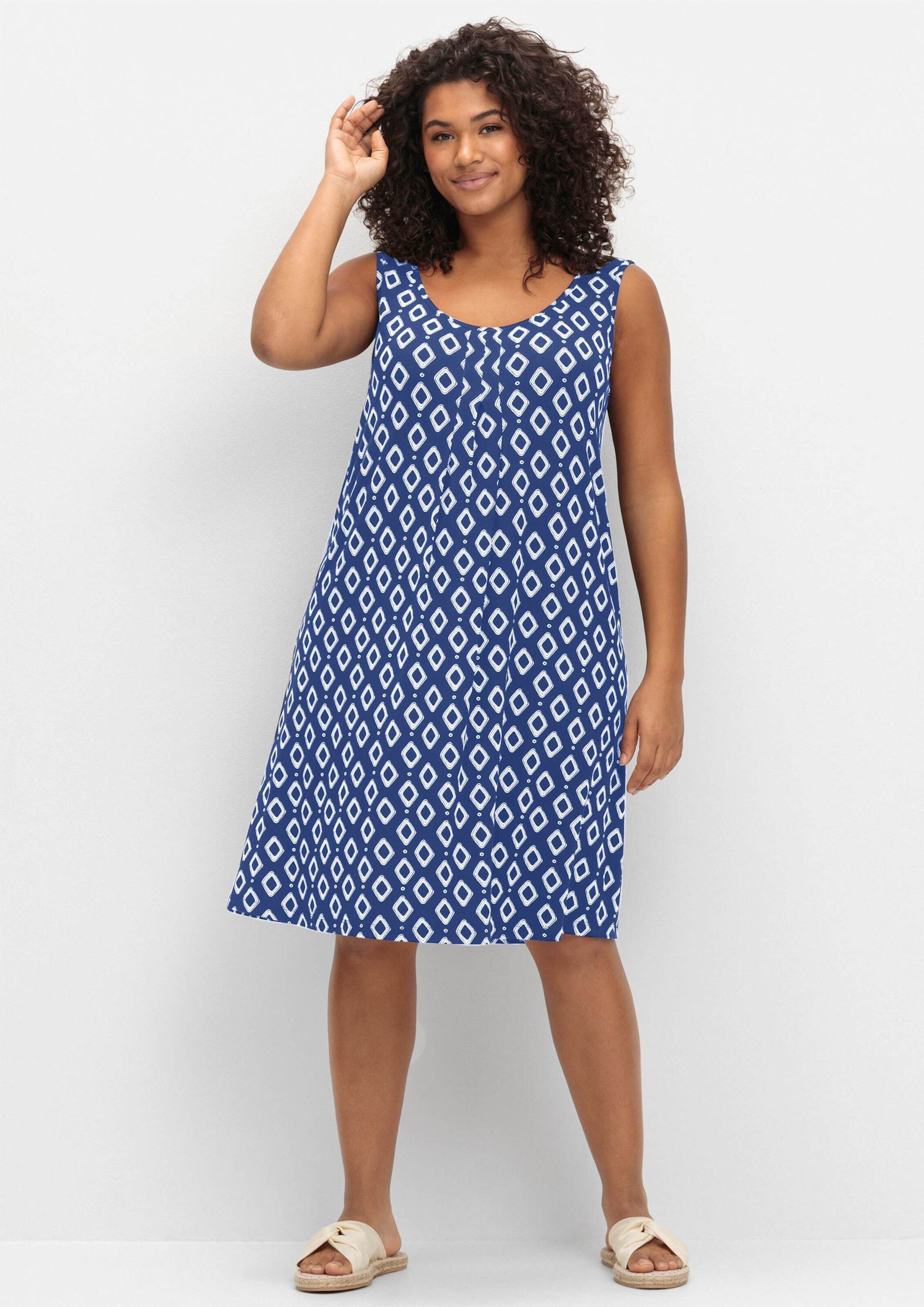 Sheego Strandkleid Strandkleid Ärmellos