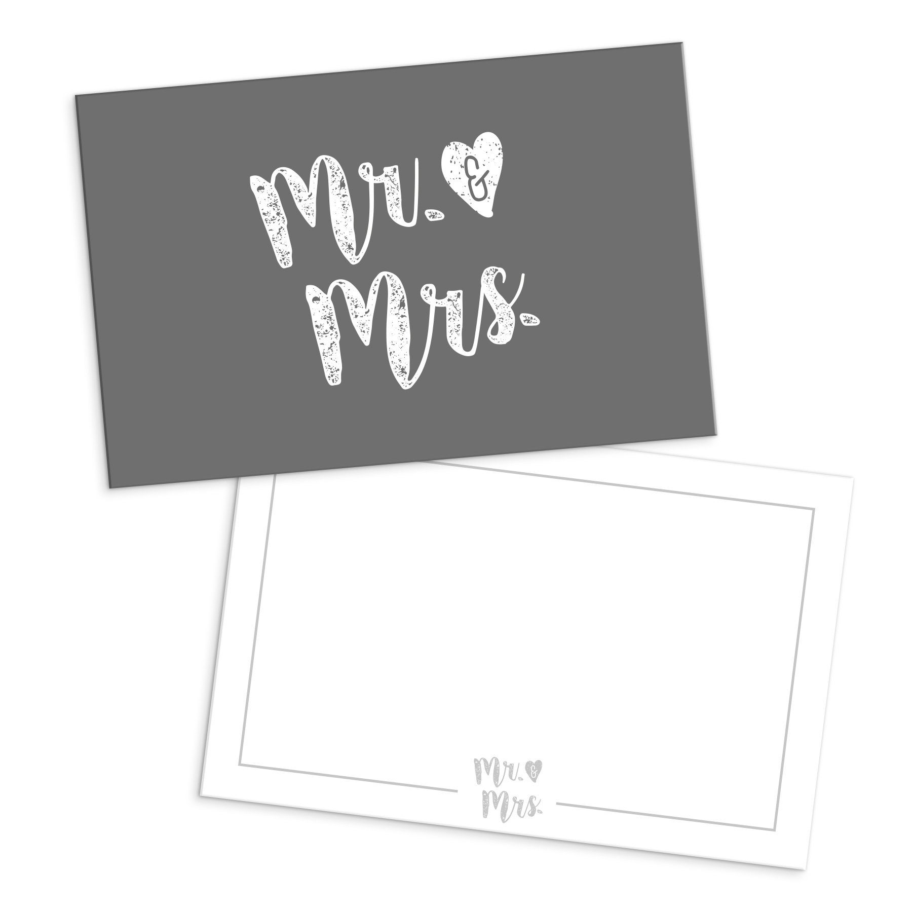itenga Grußkarten itenga 24x Dankeskarten "Mr. & Mrs." Hochzeit Save the Date Visitenkar