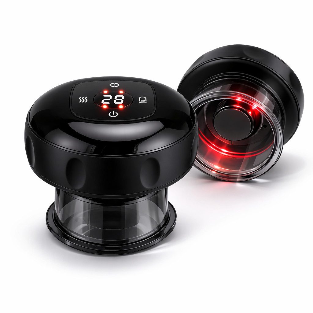 Goldstern-Tech Massagegerät Elektrisches Schröpftherapie-Set mit 12 Stufen, Smart Dynamic Suction 3-in-1-Vakuumtherapiegerät, 3-in-1 Wellnessgerät: Schröpfen, Wärme & Rotlicht, Innovative Schröpfmassage mit Wärme & Rotlichtfunktion