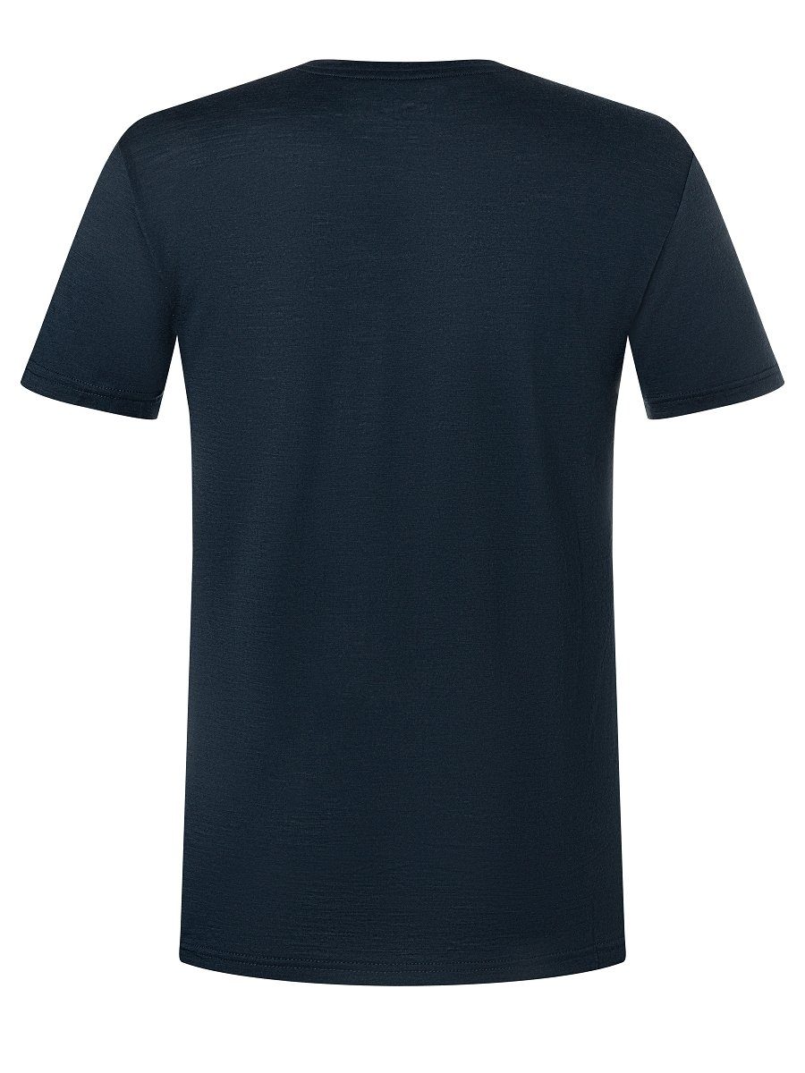 SAILOR T-Shirt angenehmer T-Shirt SUPER.NATURAL Black/High Risk Merino-Materialmix M TEE Red Blueberry/Jet Merino