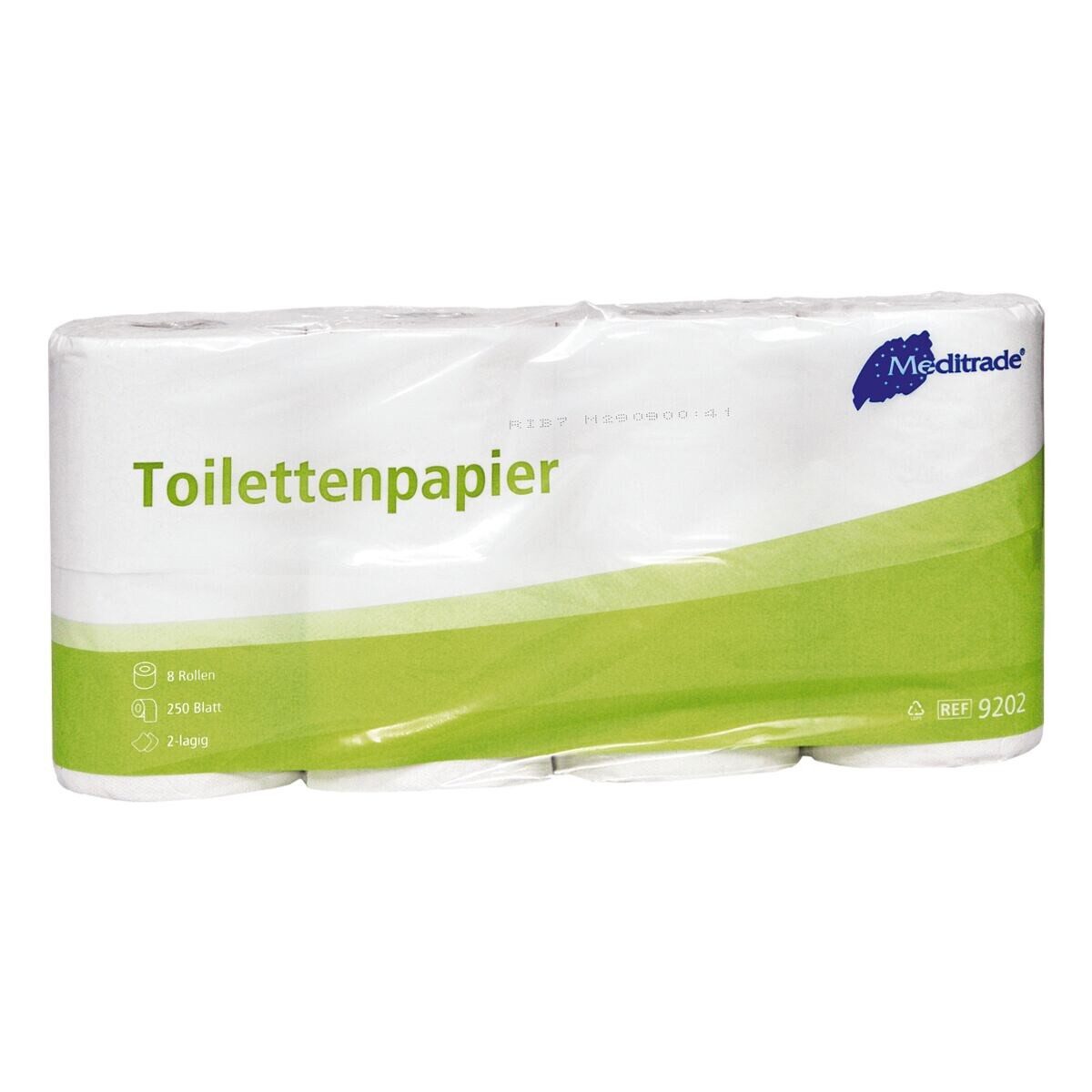 MediTrade Toilettenpapier (8-St), 2-lagig, parfümfrei/ ungeprägt, 250 Blatt/Rolle
