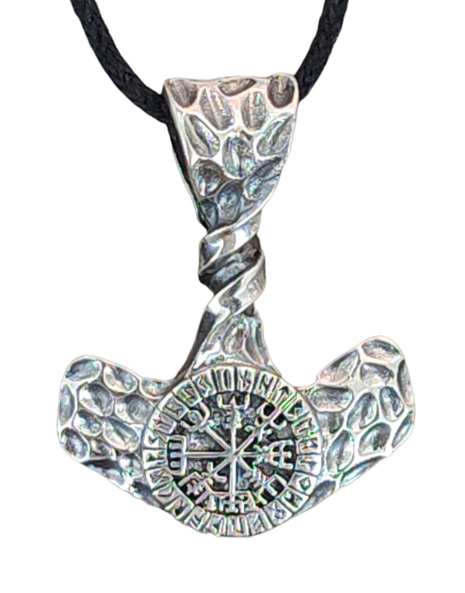 Kiss of Leather Kettenanhänger Axt Wikinger Kompass 925 Thorshammer Vegvisi günstig online kaufen