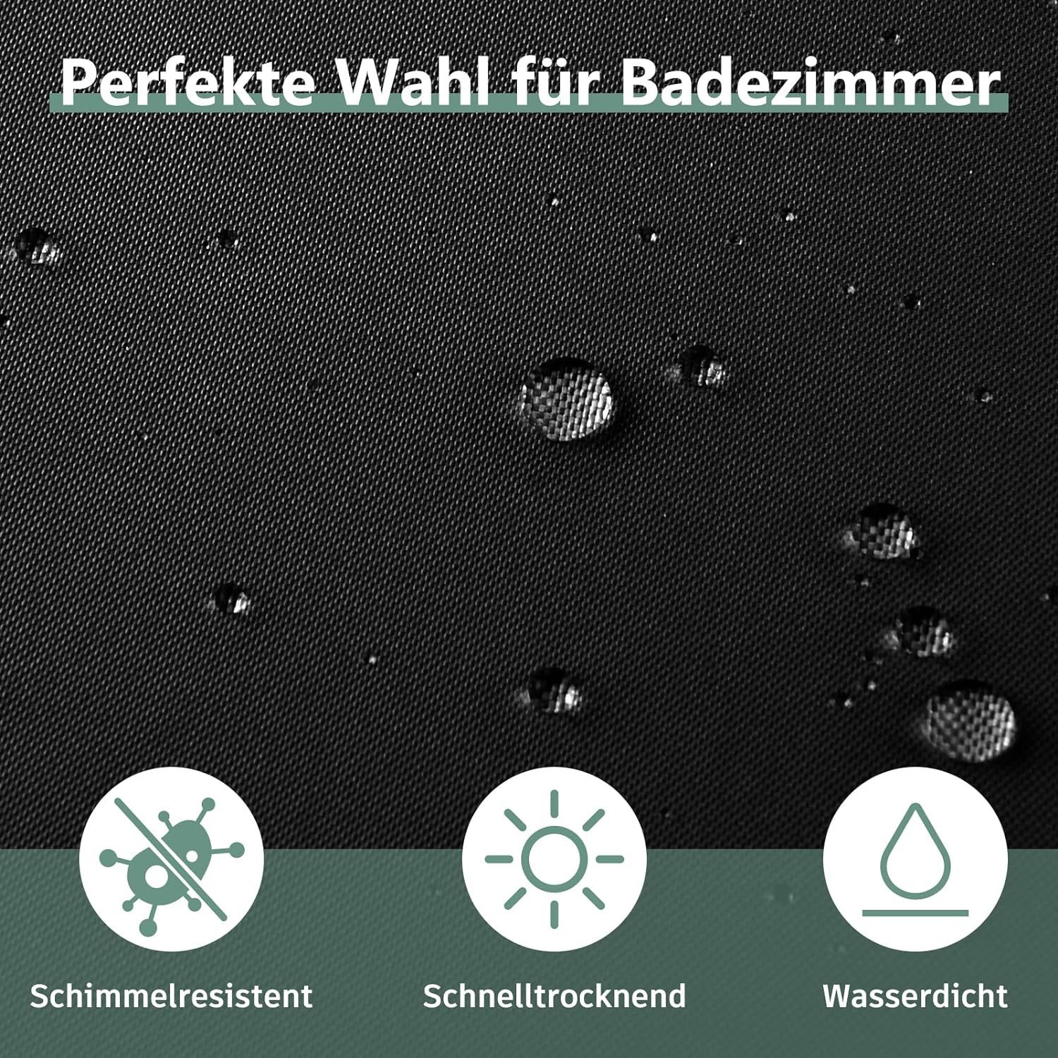Minicloss Duschvorhang Anti-Schimmel Badezimmervorhang, Wasserdicht und Waschbar Breite 180 cm (1-tlg), Perfekt für Badewanne & Dusche