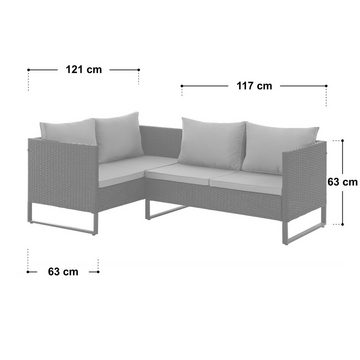 SVITA Gartenlounge-Set KANSAS, (Lounge-Set), Inklusive Kissenbox, Sitz- und Rückenkissen