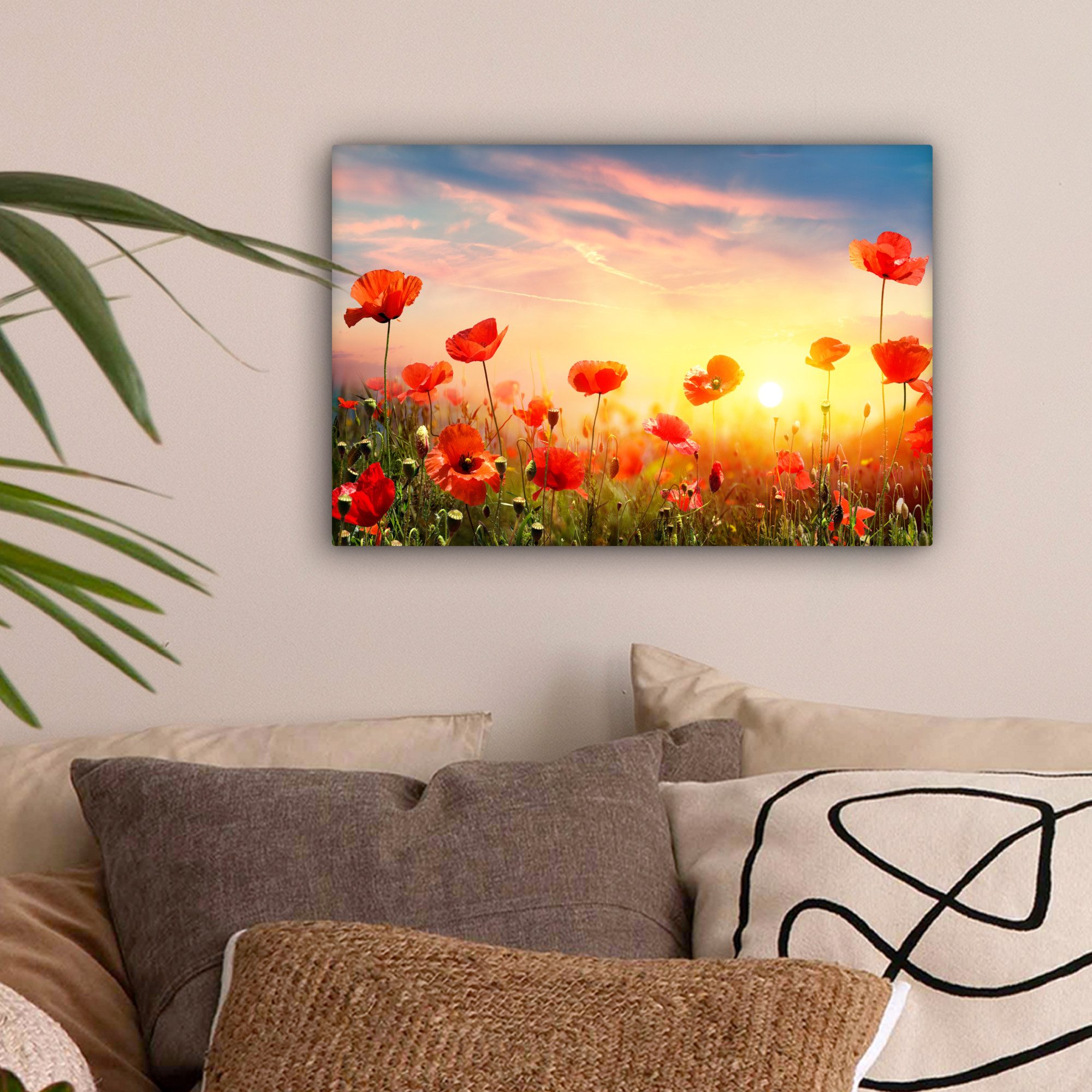 OneMillionCanvasses® Leinwandbild Mohnblumen - Frühling - günstig online kaufen