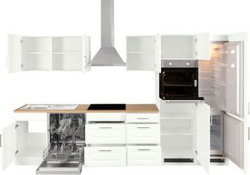 HELD MÖBEL Küchenzeile Stockholm, Breite 340 cm, mit hochwertigen MDF Fronten im Landhaus-Stil
