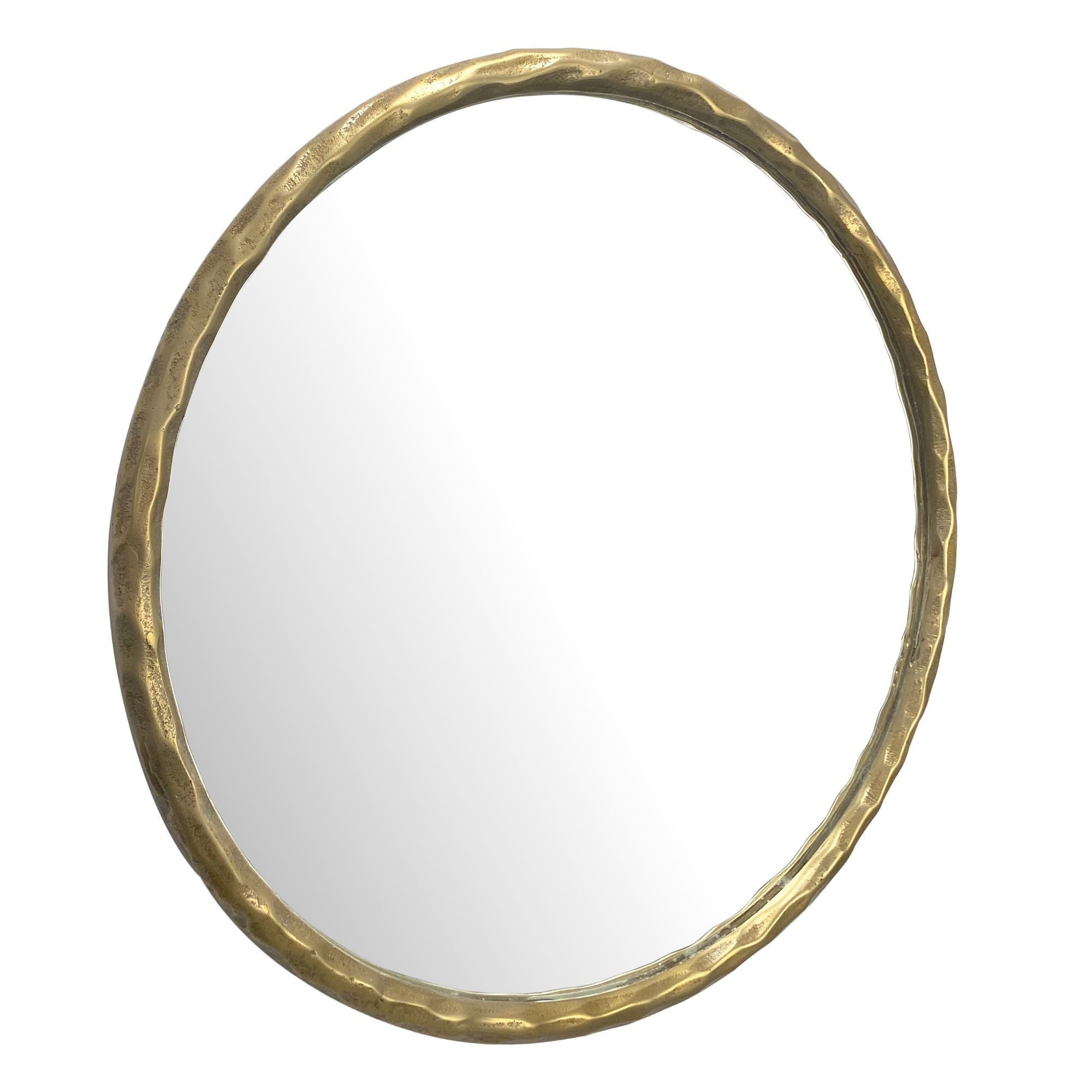 Spiegel Wandspiegel 60 cm Metall Design Hängespiegel Gold, Dekospiegel Rund