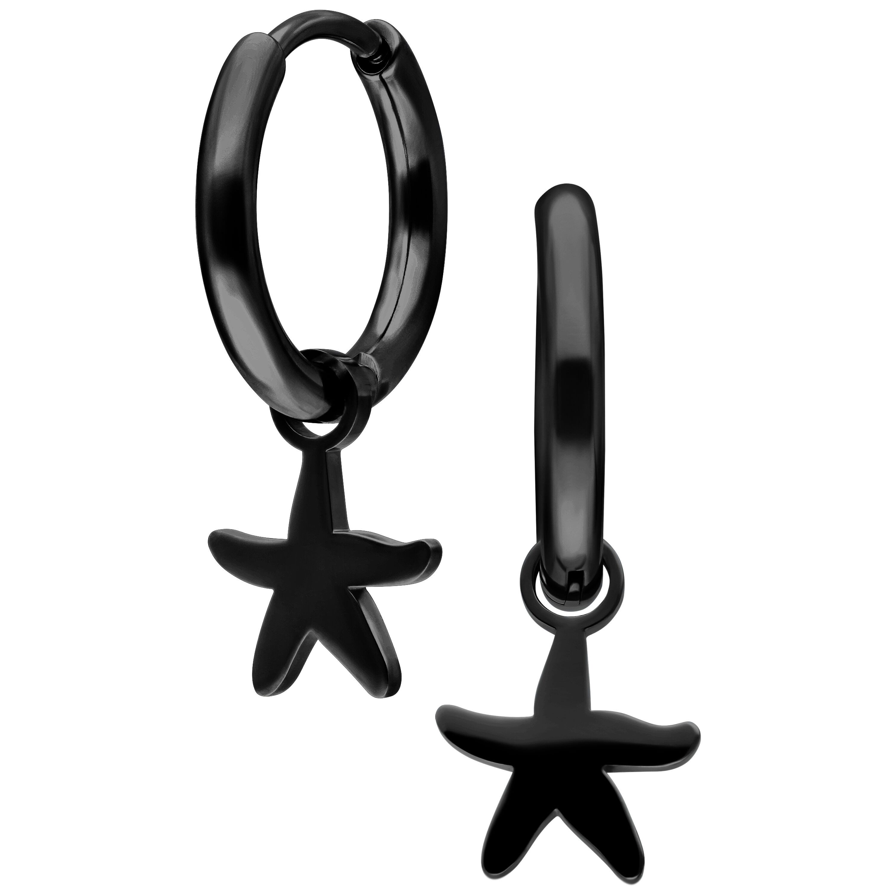 Paar Ohrhänger Mini Starfish Hoops Pair - Schwarz