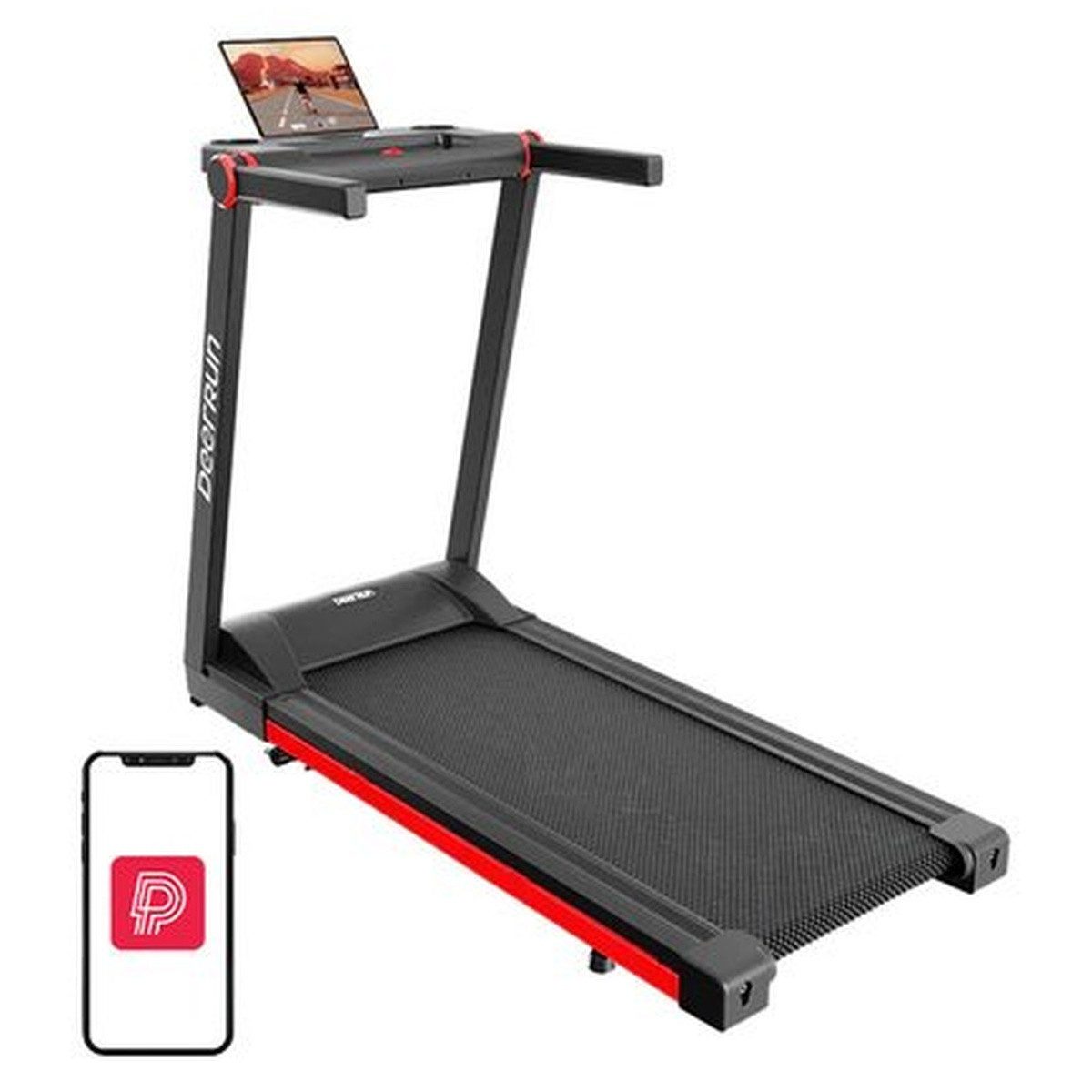 DEERRUN Laufband DeerRun A1 Pro – klappbares elektrisches Laufband (schwarz und rot)