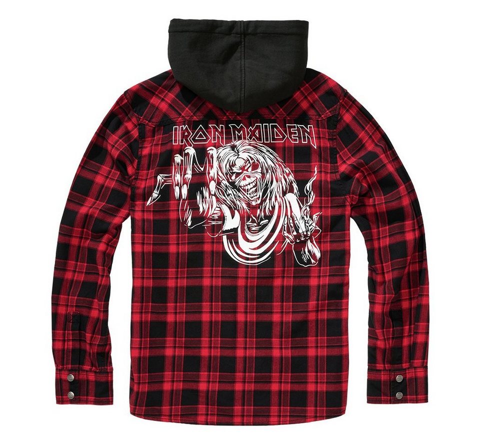 Brandit Outdoorhemd Brandit Herren Langarmhemd Iron Maiden Checkshirt  Sweathood Eddy