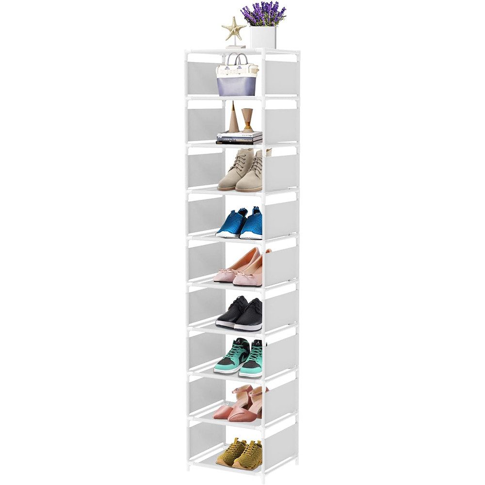 NUODWELL Schuhregal 10 Ebenen Schmales Schuhregal, günstig online kaufen