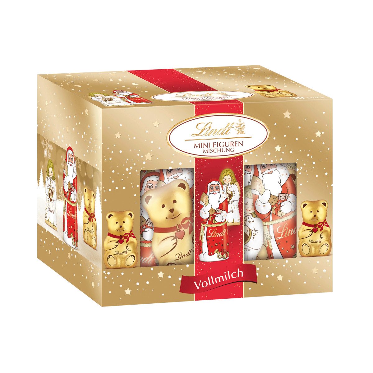 LINDT Schokolade, Lindt Mini Figuren Weihnachten Mischung Vollmilch-Schokolade 200g