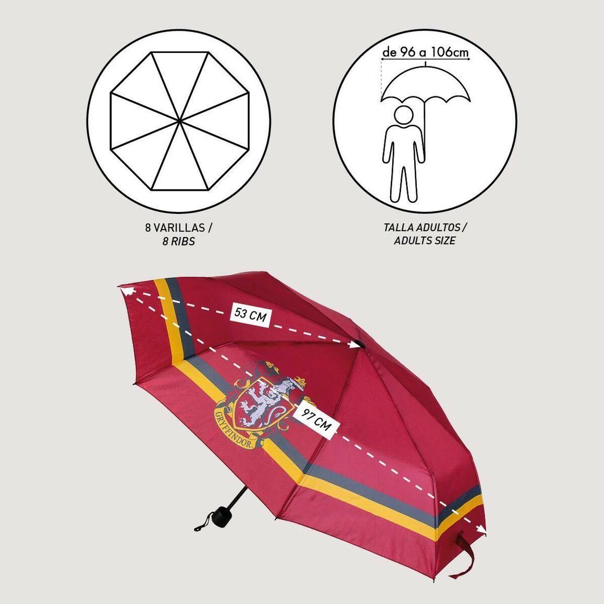 Harry Harry Gryffindor Potter 53 Faltbarer Rot cm Potter Regenschirm Taschenregenschirm