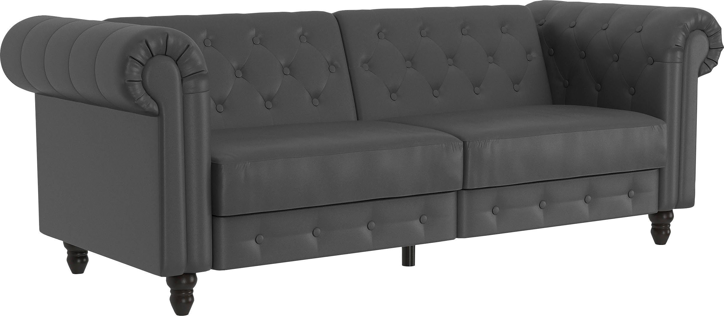 freiraum Schlafsofa Firenze, in Grau, Polyurethan - 236x83x87cm (BxHxT)