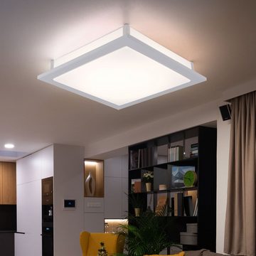etc-shop LED Deckenleuchte, LED-Leuchtmittel fest verbaut, Warmweiß, LED Deckenleuchte eckig Esszimmer Deckenpanel Wohnzimmer