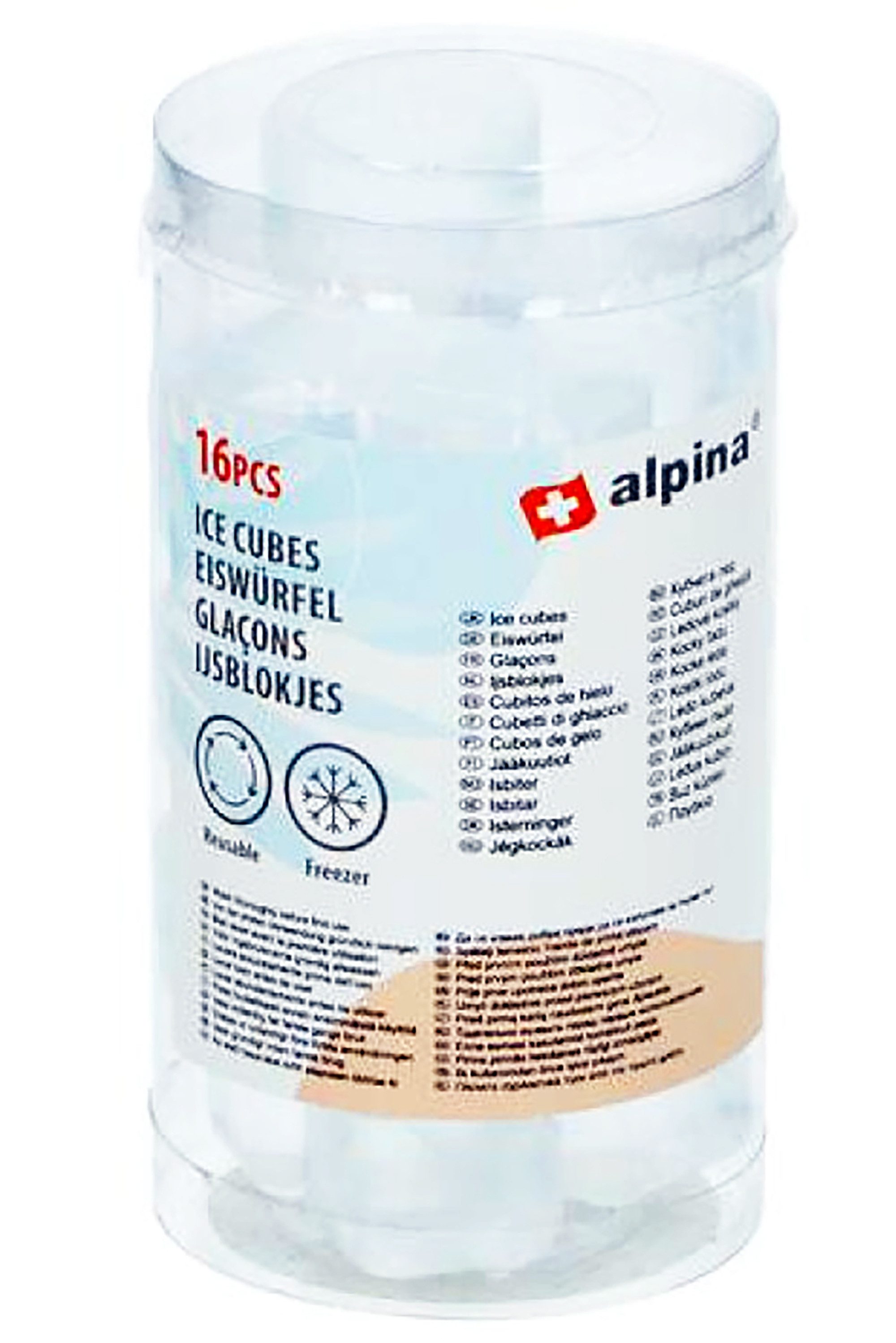 *Alpina* Eiswürfel-Steine 16x EISWÜRFEL Set Kunststoff wiederverwendbar 68 (Transparent), Kühlsteine Eis Cube Würfel Eiswürfel Dauereiswürfel