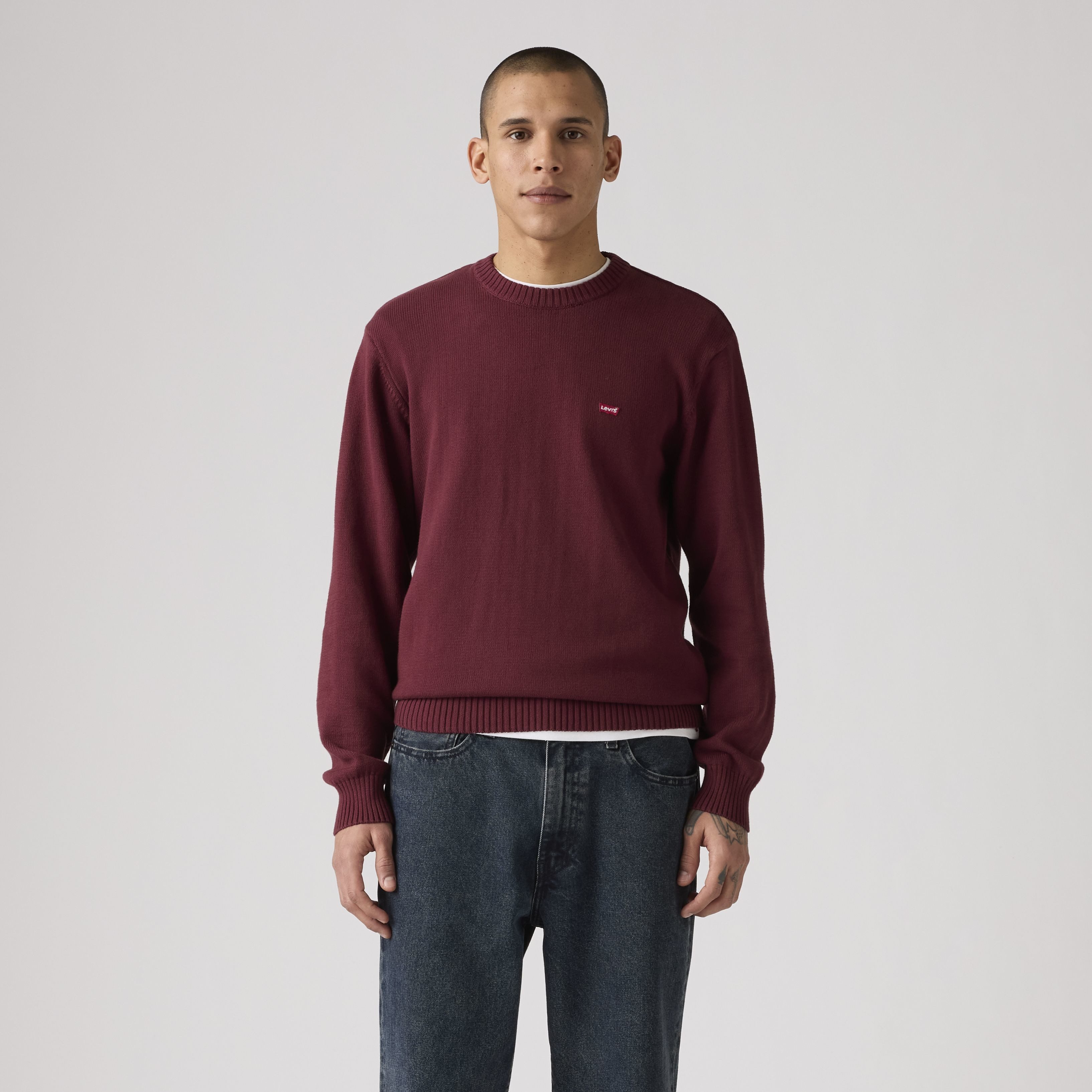 Levi's® Strickpullover CLASSIC HM SWEATER mit Logostickerei und aus reiner Baumwolle
