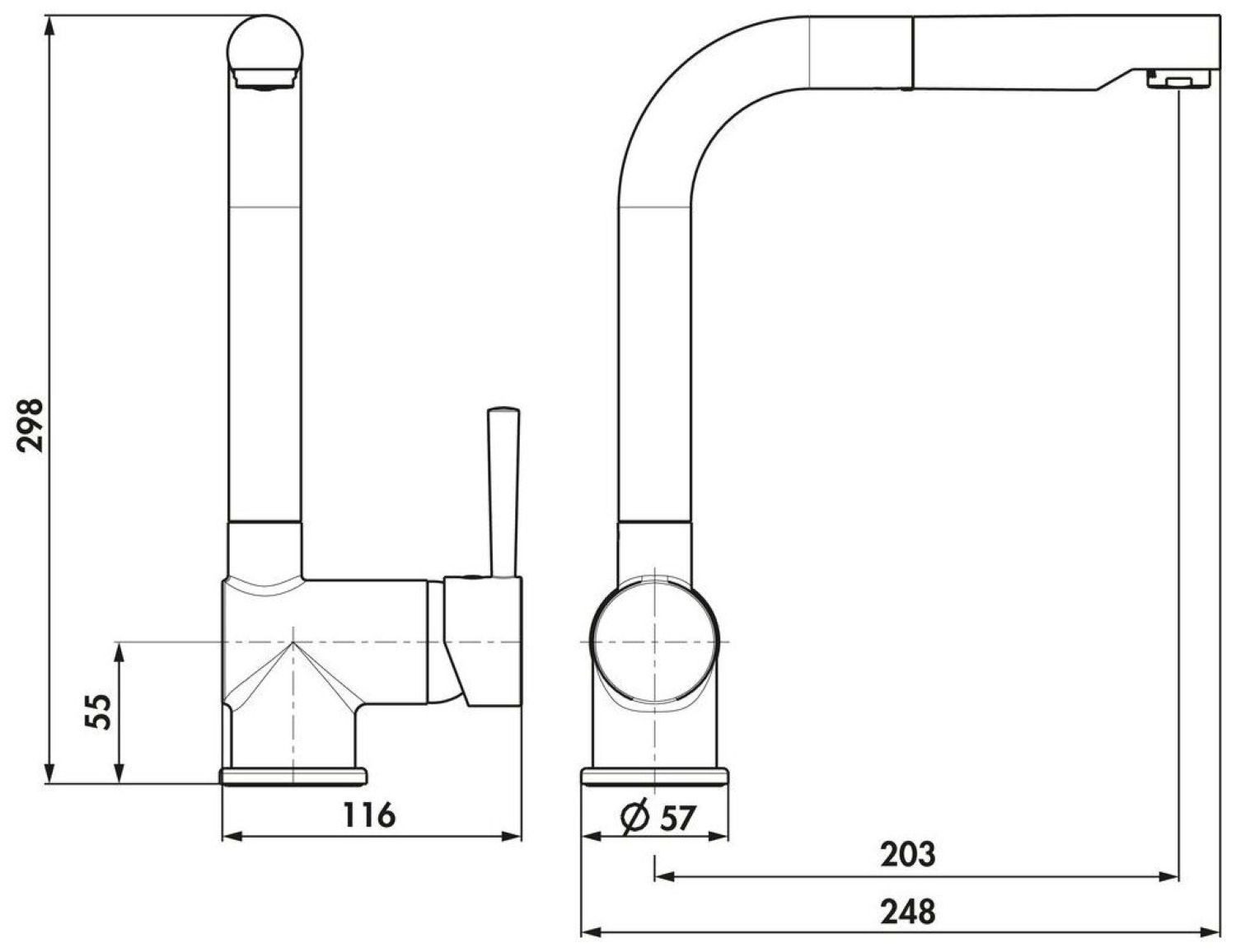 Naber Küchenarmatur Einhebelmischer Drive 2 chrom, Hochdruck, 5011064