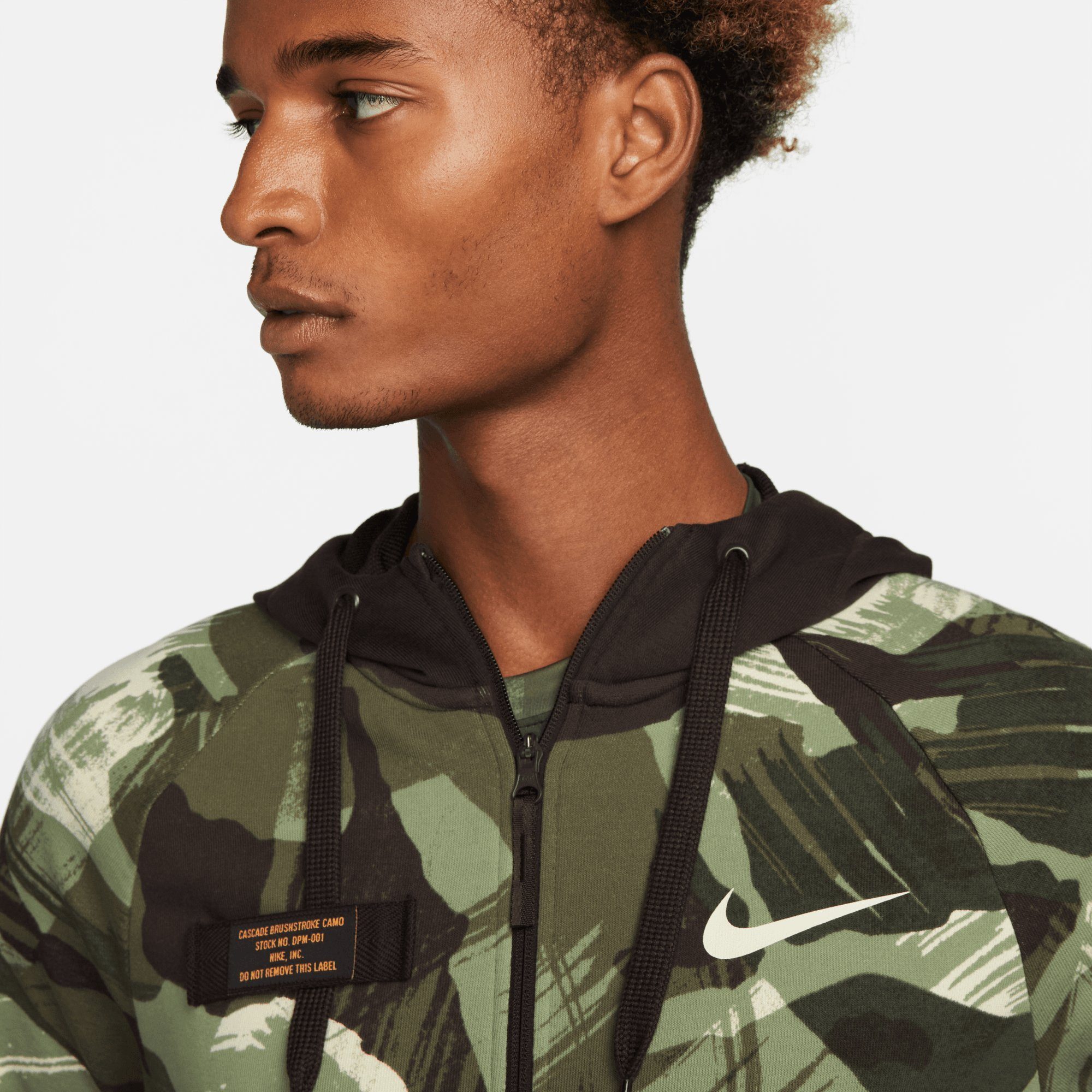 BROWN/BLACK/COCONUT MEN'S FITNESS FLEECE DRI-FIT Kapuzensweatjacke FULL-ZIP MILK CAMO HOODIE VELVET Nike