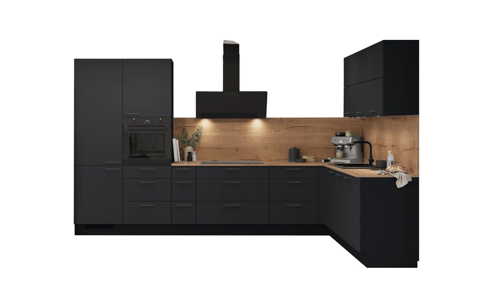 nobilia® Winkelküche Kerstin, individuell anpassbar, gratis Küchenplanung mit Profis, (Breite 613.2 cm), vormontiert, wahlw. mit E-Geräten, inkl. Lieferung