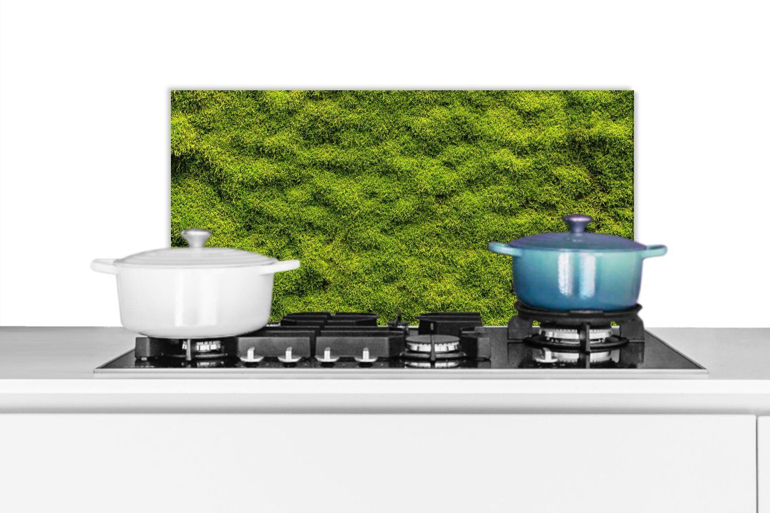 und Wandschutz, Küchenrückwand Grün, Schmutzflecken 60x30 für - (1-tlg), cm, Moos MuchoWow gegen Fett Natur Küchen -